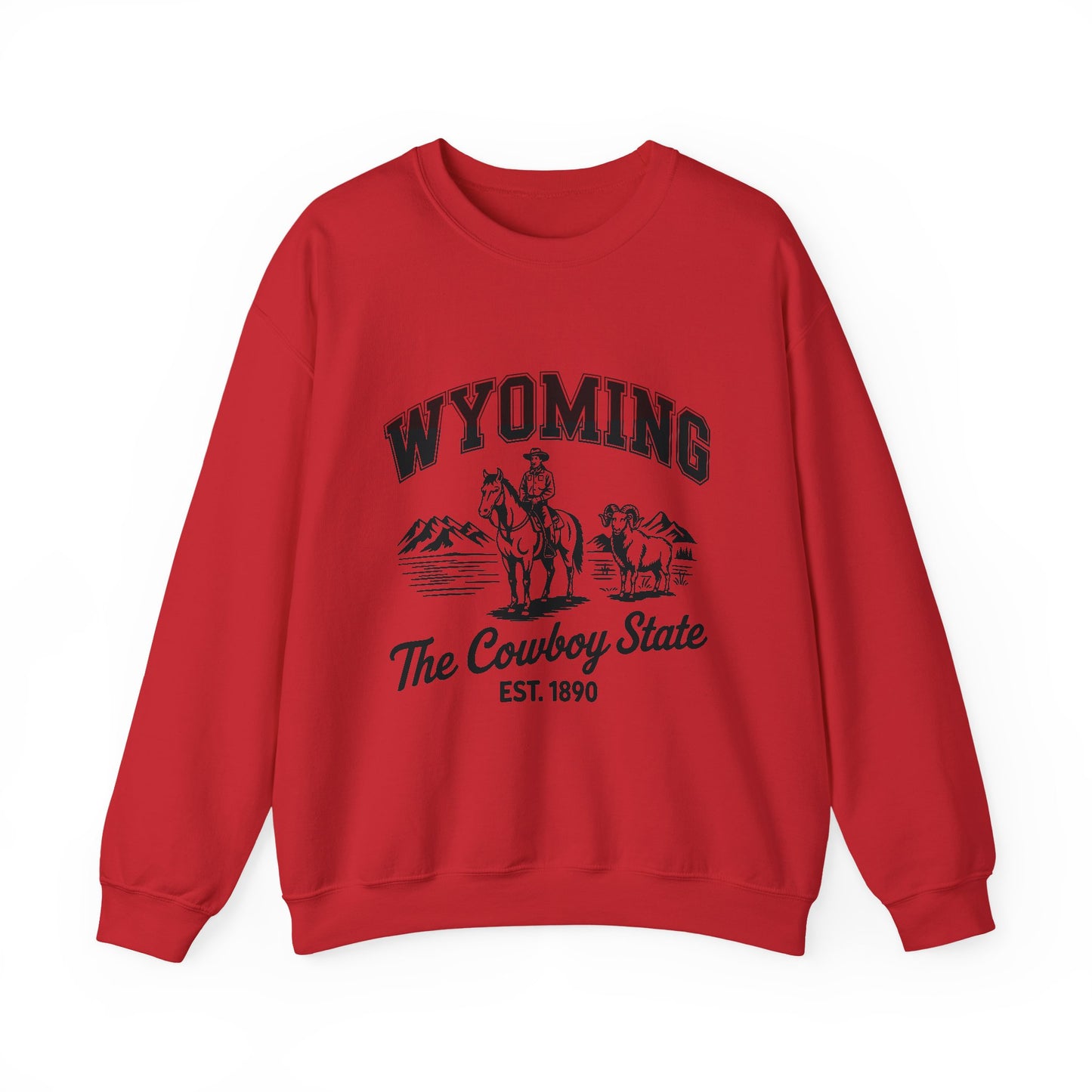 Wyoming Cowboy State Crewneck Sweatshirt, Western Apparel, Cozy Gift, Unisex Sweatshirt, Ideal for Outdoor Adventures