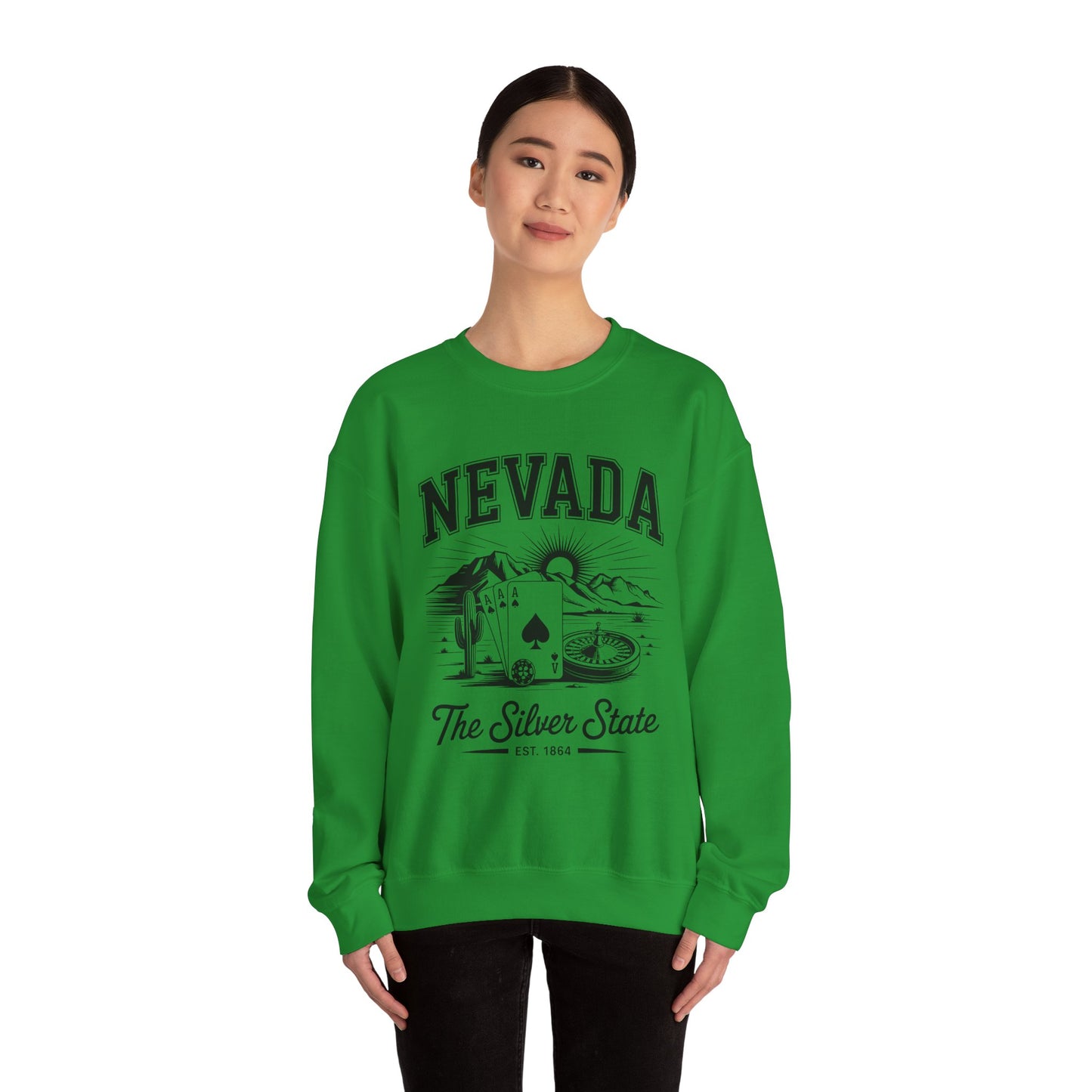 Nevada Graphic Crewneck Sweatshirt, Vintage Style Apparel, Unisex Sweater, Nevada Souvenir, Perfect for Travelers, Gift for Him/Her