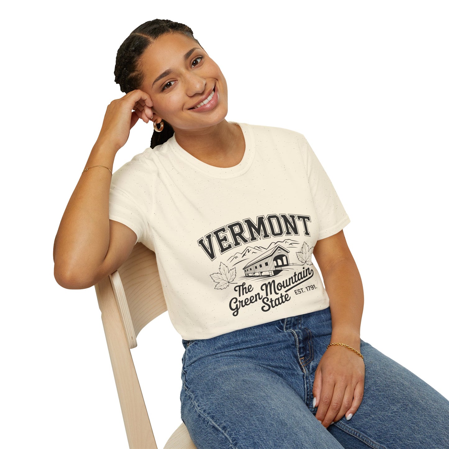 Vermont Vintage Graphic Tee, Softstyle Unisex Shirt, Nature Lover Gift, Travel Souvenir Tee, Casual Homewear, Outdoor Adventure Apparel