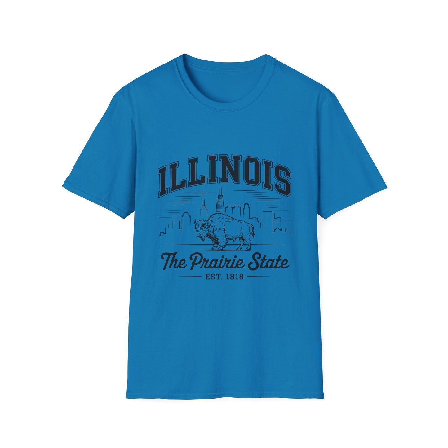 Illinois Prairie State Unisex Softstyle T-Shirt, Casual Tee, Illinois Gift, Home State Pride, Travel Souvenir, Festival Wear