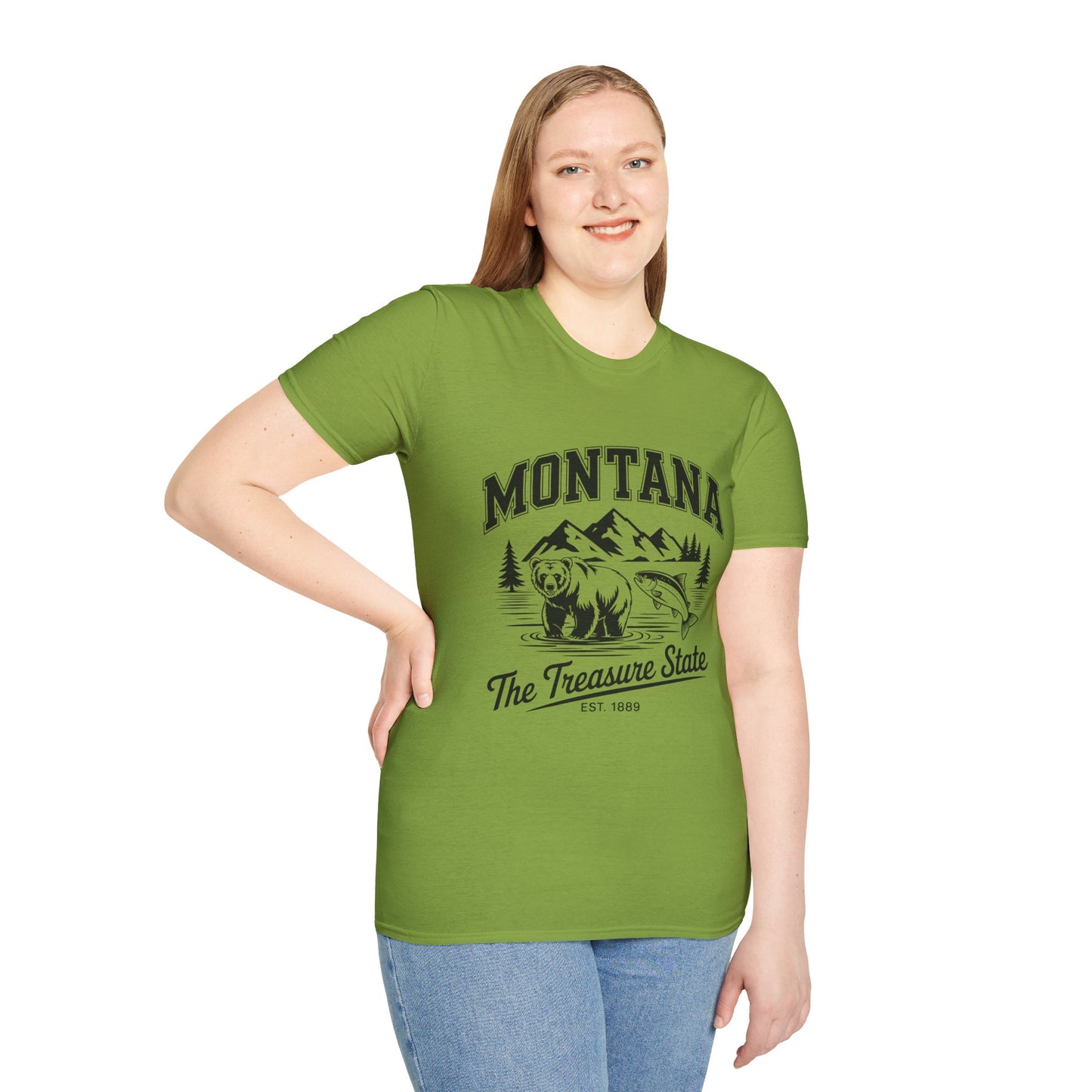 Montana Bear Graphic T-Shirt | Unisex Souvenir Tee for Nature Lovers | Perfect for Travel, Birthdays, Holidays, Outdoor Adventures