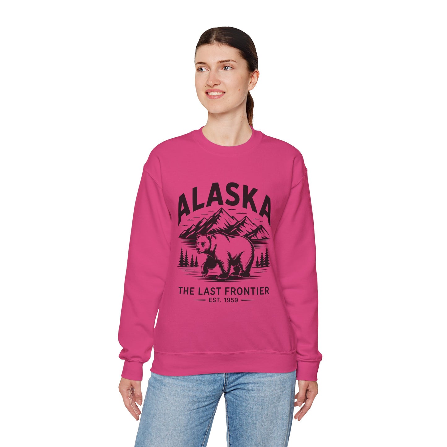 Alaska Bear Crewneck Sweatshirt - Cozy Unisex Pullover, Perfect for Outdoor Lovers, Holiday Gift, Adventure Wear, Travel Sweatshirt