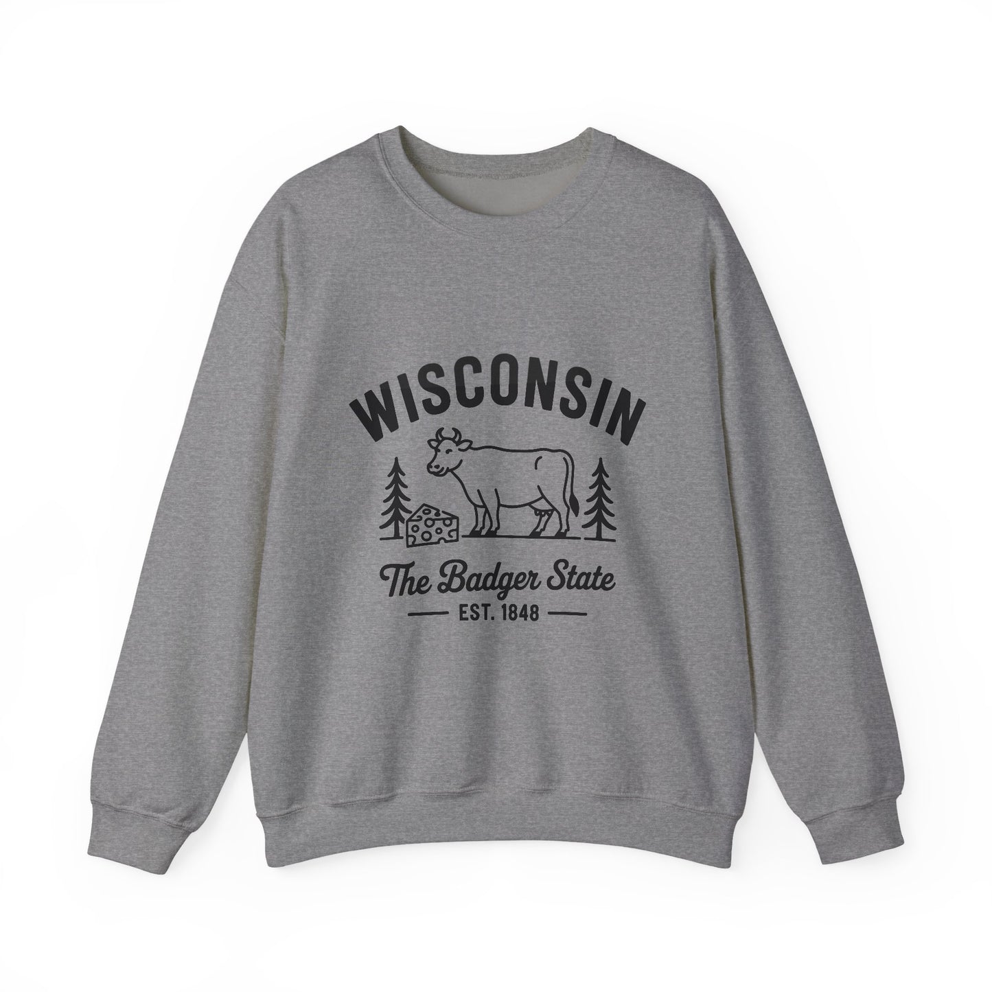Wisconsin Badger State Sweatshirt, Unisex Crewneck, Cozy Gift for State Pride, Travel Souvenir, Homewear