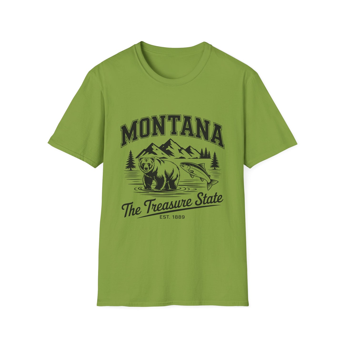 Montana Bear Graphic T-Shirt | Unisex Souvenir Tee for Nature Lovers | Perfect for Travel, Birthdays, Holidays, Outdoor Adventures