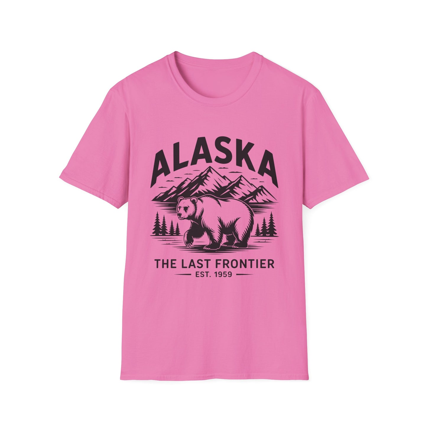 Alaska Adventure Unisex Softstyle T-Shirt, Casual Wear, Travel Shirt, Gift for Nature Lovers, Outdoor Apparel, Wildlife Enthusiast Tee