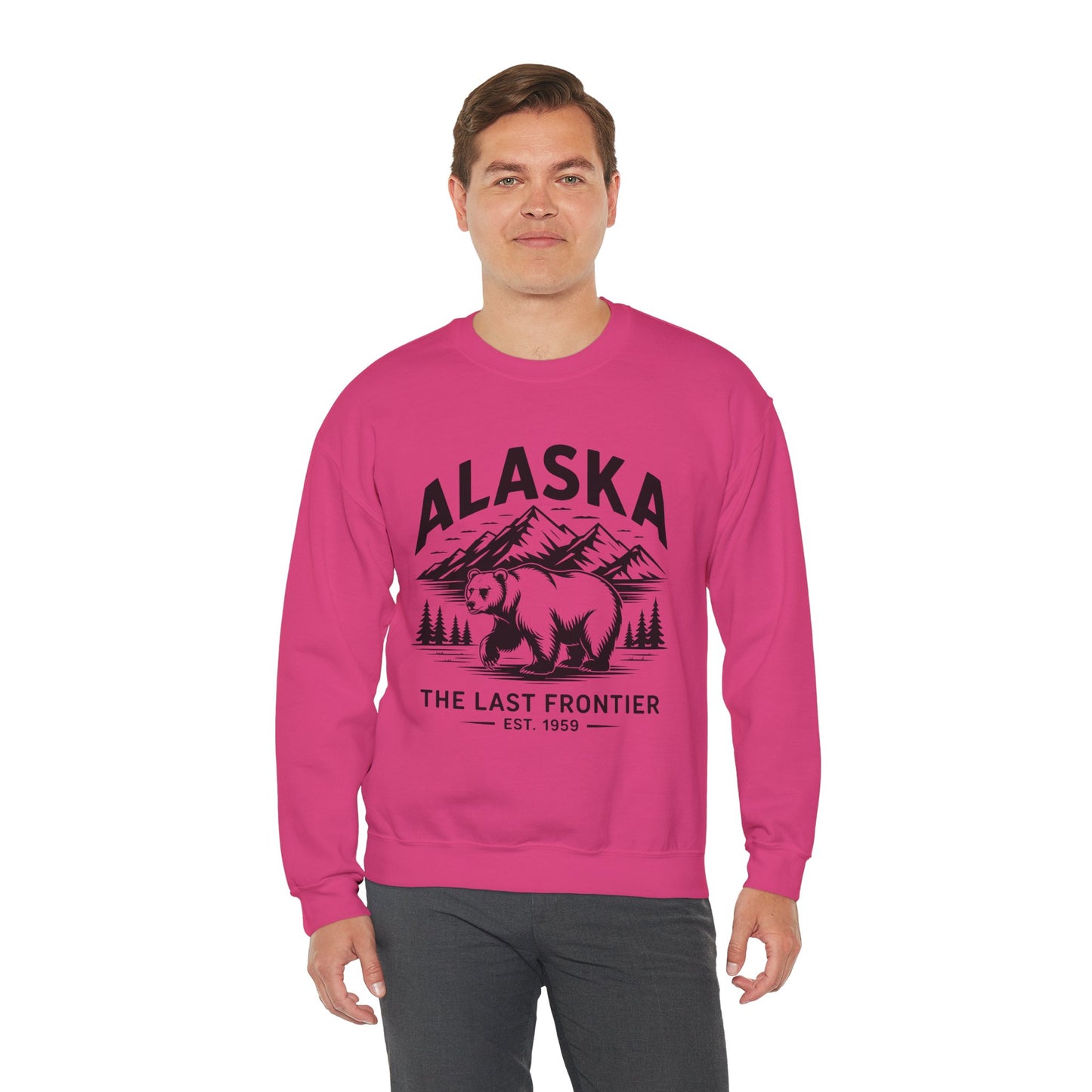 Alaska Bear Crewneck Sweatshirt - Cozy Unisex Pullover, Perfect for Outdoor Lovers, Holiday Gift, Adventure Wear, Travel Sweatshirt