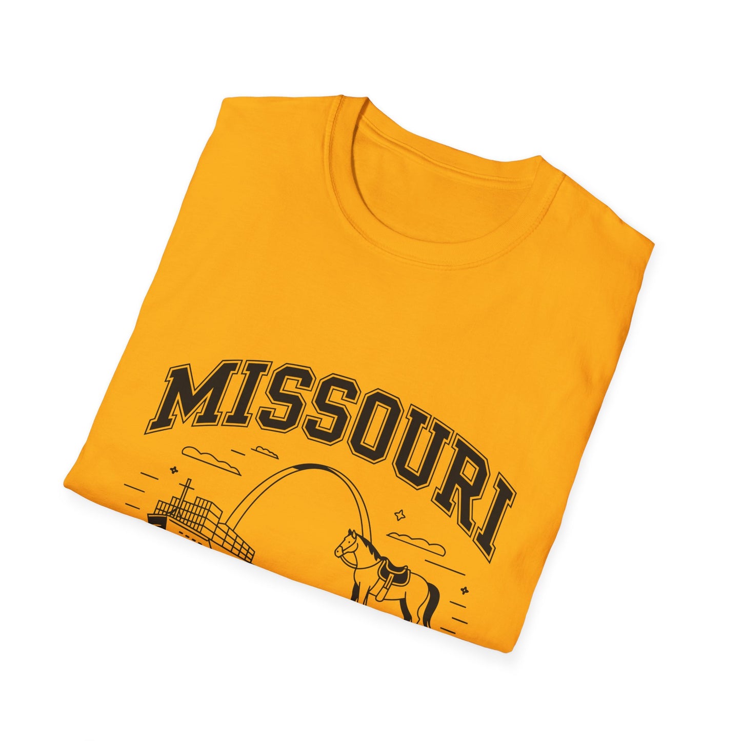 Missouri The Show-Me State T-Shirt, Unisex Softstyle Tee, Missouri Pride Shirt, Gift for Locals, Casual Wear, Travel Souvenir