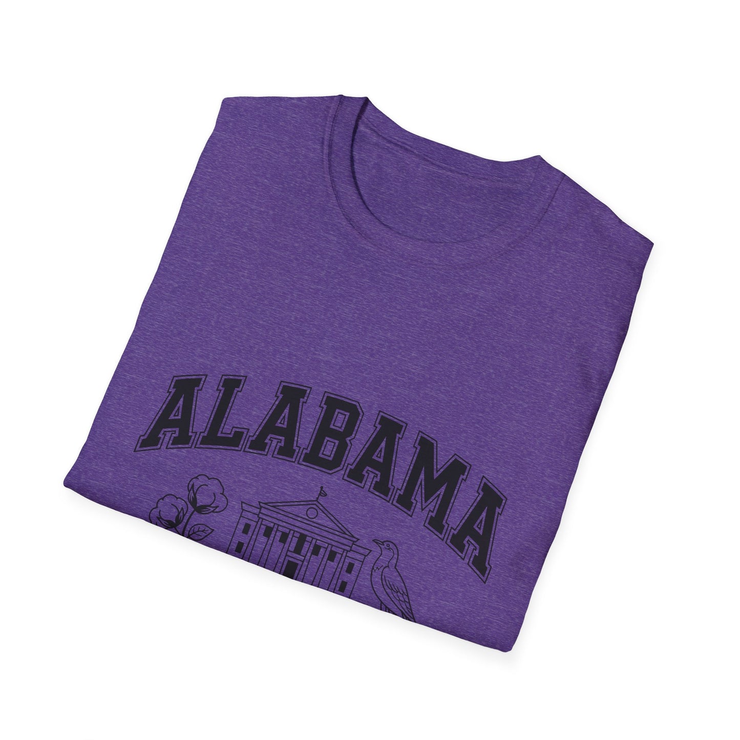 Alabama Heart of Dixie T-Shirt, Vintage Graphic Tee, Southern Pride Apparel, Casual Summer Wear, Gift Idea for Fans, State Pride Top