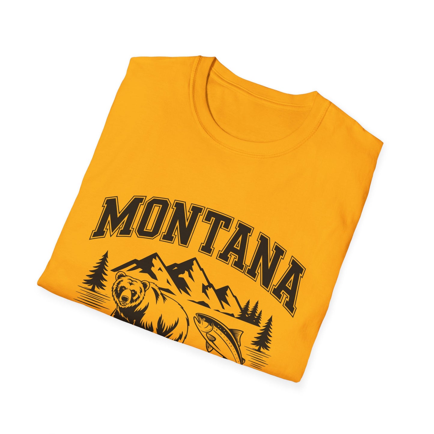 Montana Bear Graphic T-Shirt | Unisex Souvenir Tee for Nature Lovers | Perfect for Travel, Birthdays, Holidays, Outdoor Adventures