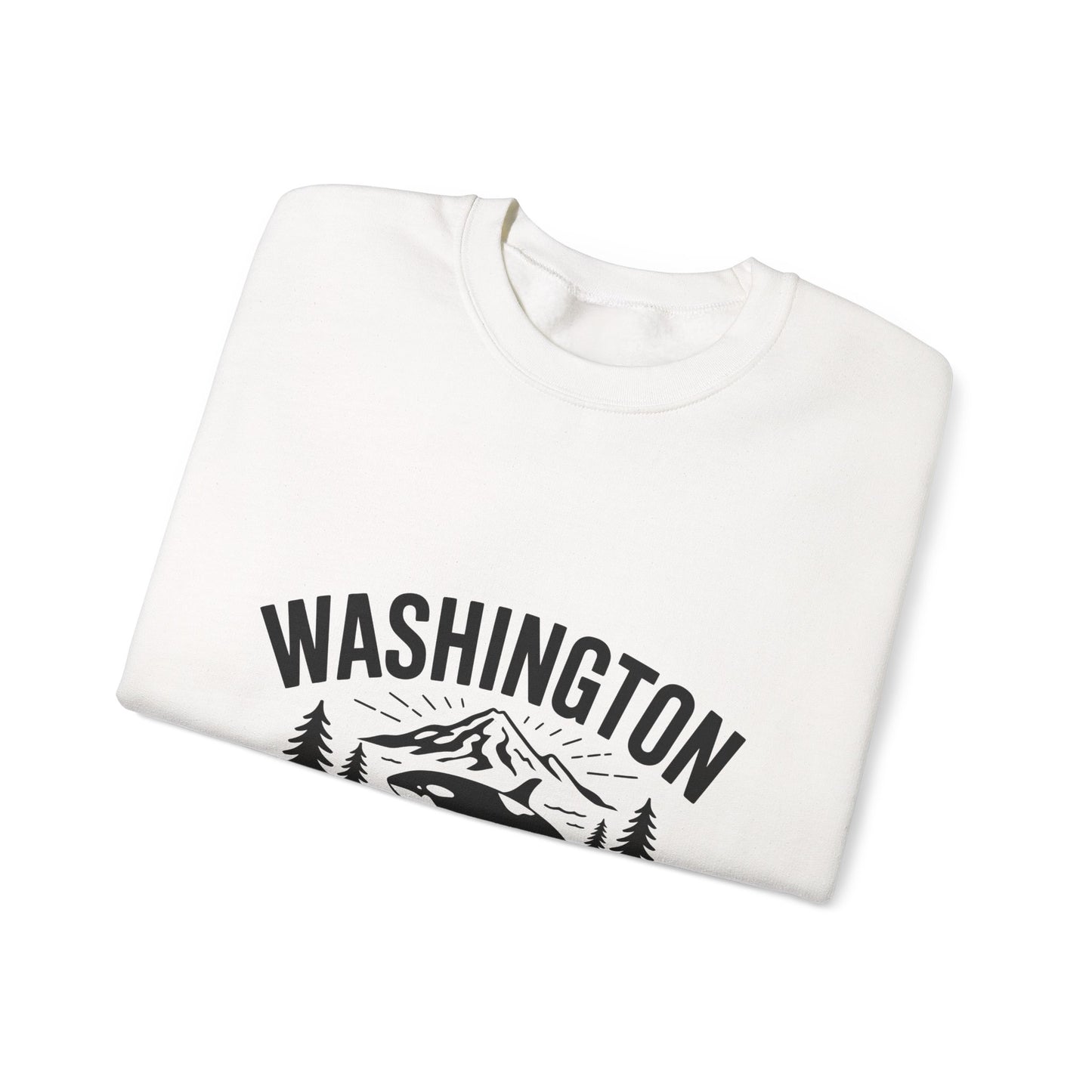 Washington Evergreen State Sweatshirt, Cozy Unisex Crewneck, Perfect for Travel, Nature Lovers, Gift Idea for Holidays