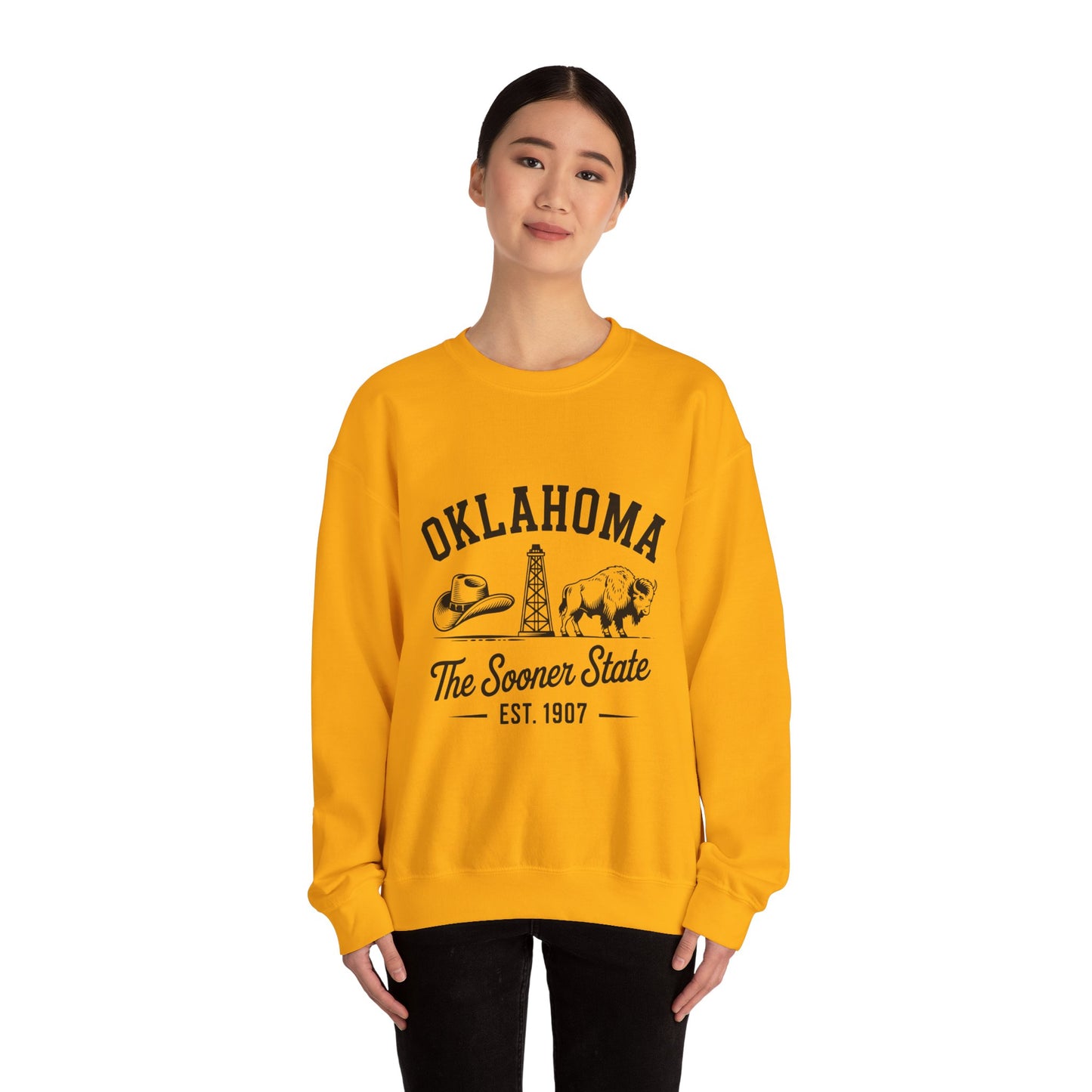 Oklahoma The Sooner State Sweatshirt, Cozy Crewneck for Casual Outfits, College Apparel, Gift for Oklahomans, Perfect for All Seasons