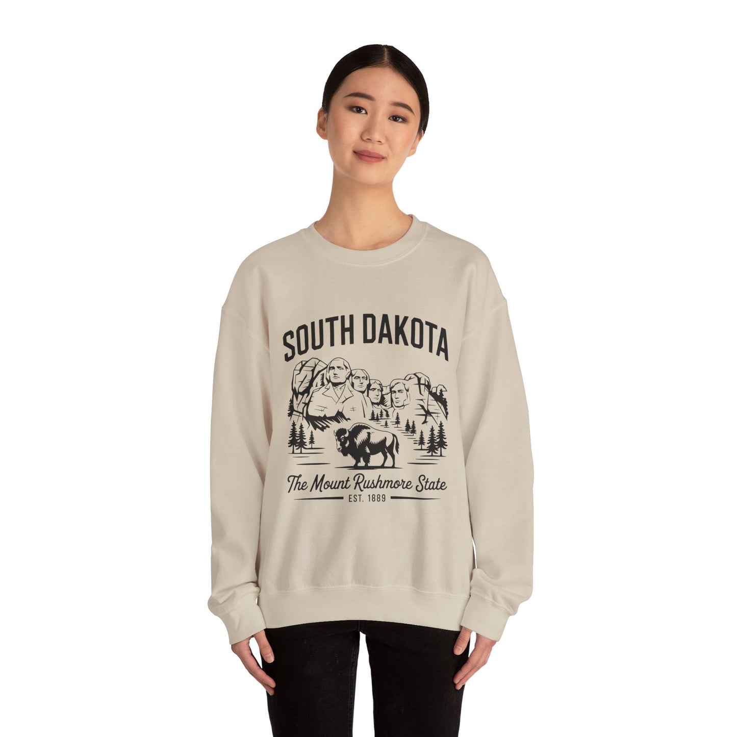 South Dakota Vintage Crewneck Sweatshirt | Mount Rushmore State Apparel, Unisex Pullover, Travel Souvenir, Casual Outfit, Gift for Him/Her
