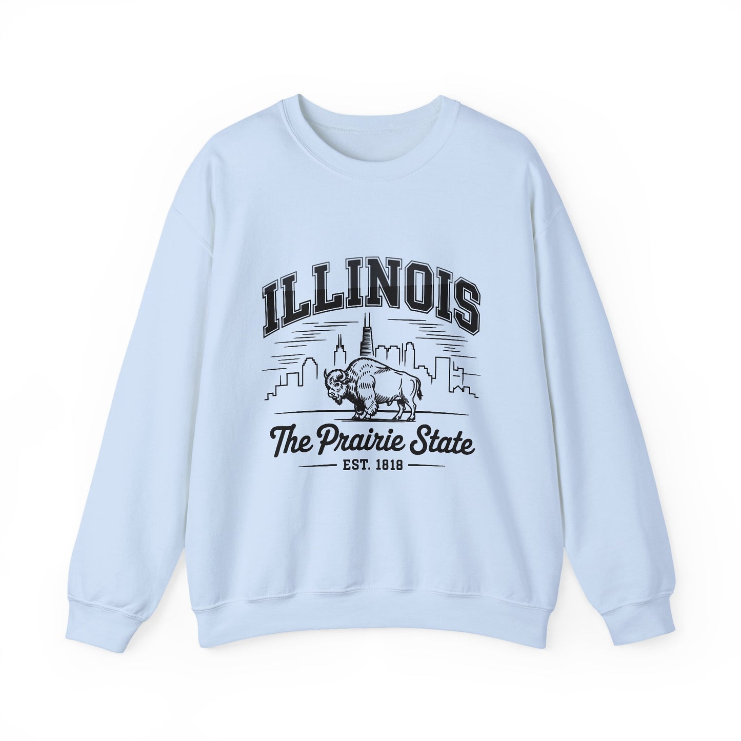 Illinois Crewneck Sweatshirt, Cozy Unisex Apparel, Prairie State Fashion, Gift for Illinois Lovers, Casual Everyday Wear
