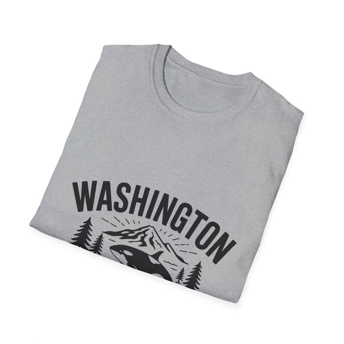 Washington State Unisex Softstyle T-Shirt, Evergreen State Tee, Vintage Graphic Shirt, Travel Souvenir, Gift for Nature Lovers