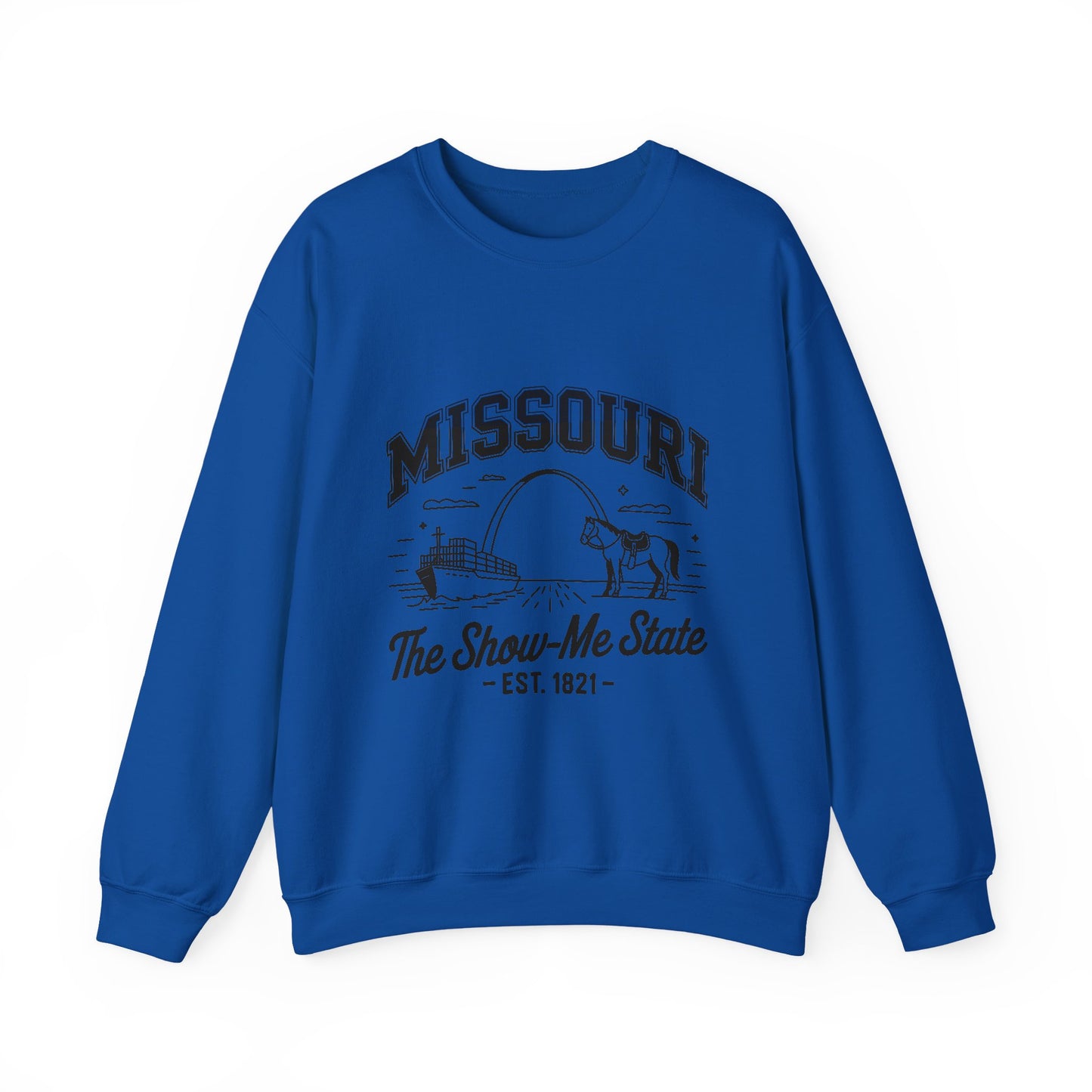 Show-Me State Crewneck Sweatshirt, Cozy Missouri Sweatshirt, Lightweight Unisex Sweater, Perfect for Gifts, Casual Wear, Travel