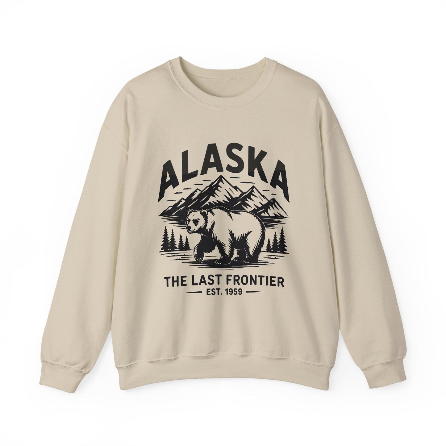 Alaska Bear Crewneck Sweatshirt - Cozy Unisex Pullover, Perfect for Outdoor Lovers, Holiday Gift, Adventure Wear, Travel Sweatshirt