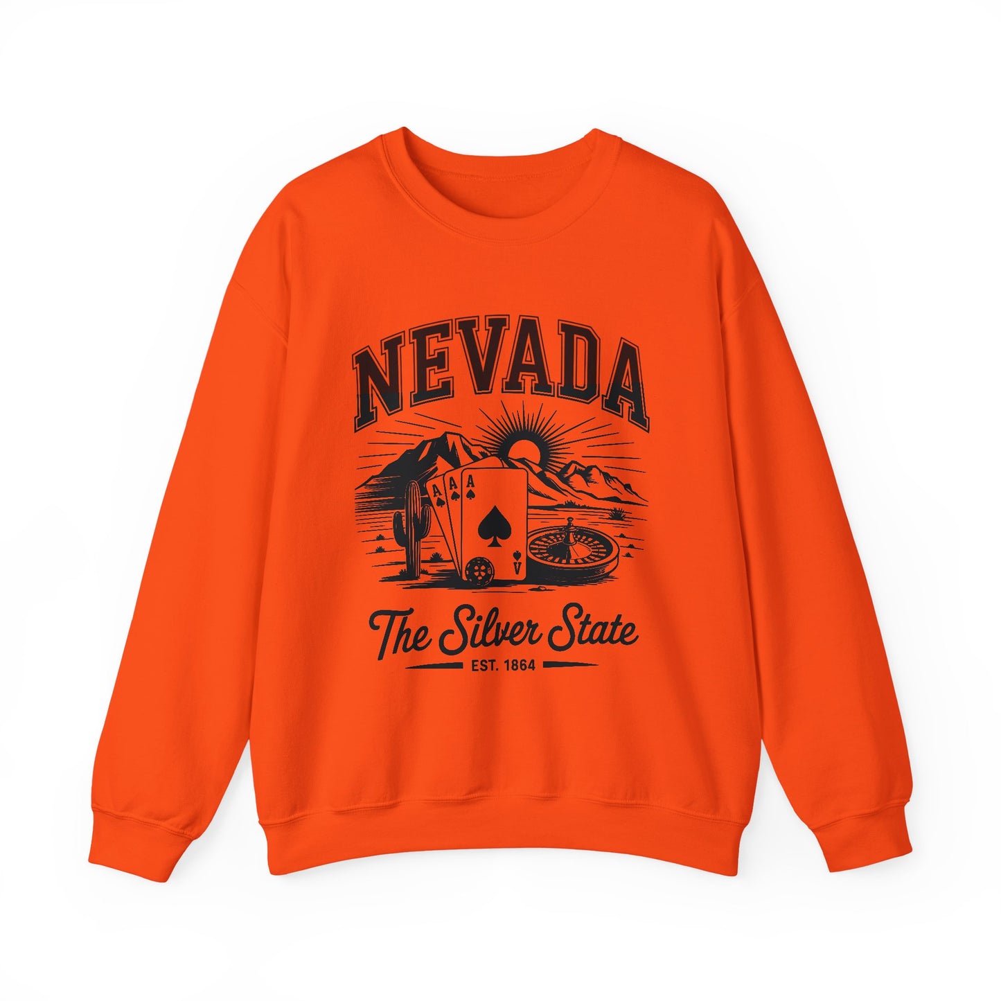 Nevada Graphic Crewneck Sweatshirt, Vintage Style Apparel, Unisex Sweater, Nevada Souvenir, Perfect for Travelers, Gift for Him/Her