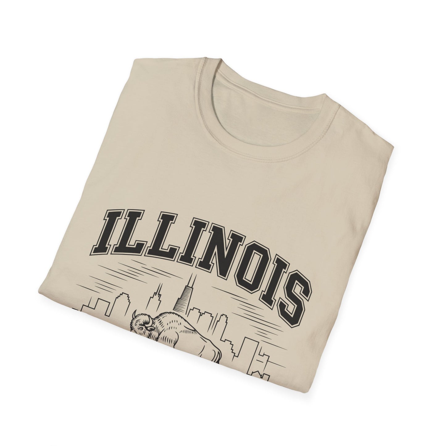 Illinois Prairie State Unisex Softstyle T-Shirt, Casual Tee, Illinois Gift, Home State Pride, Travel Souvenir, Festival Wear