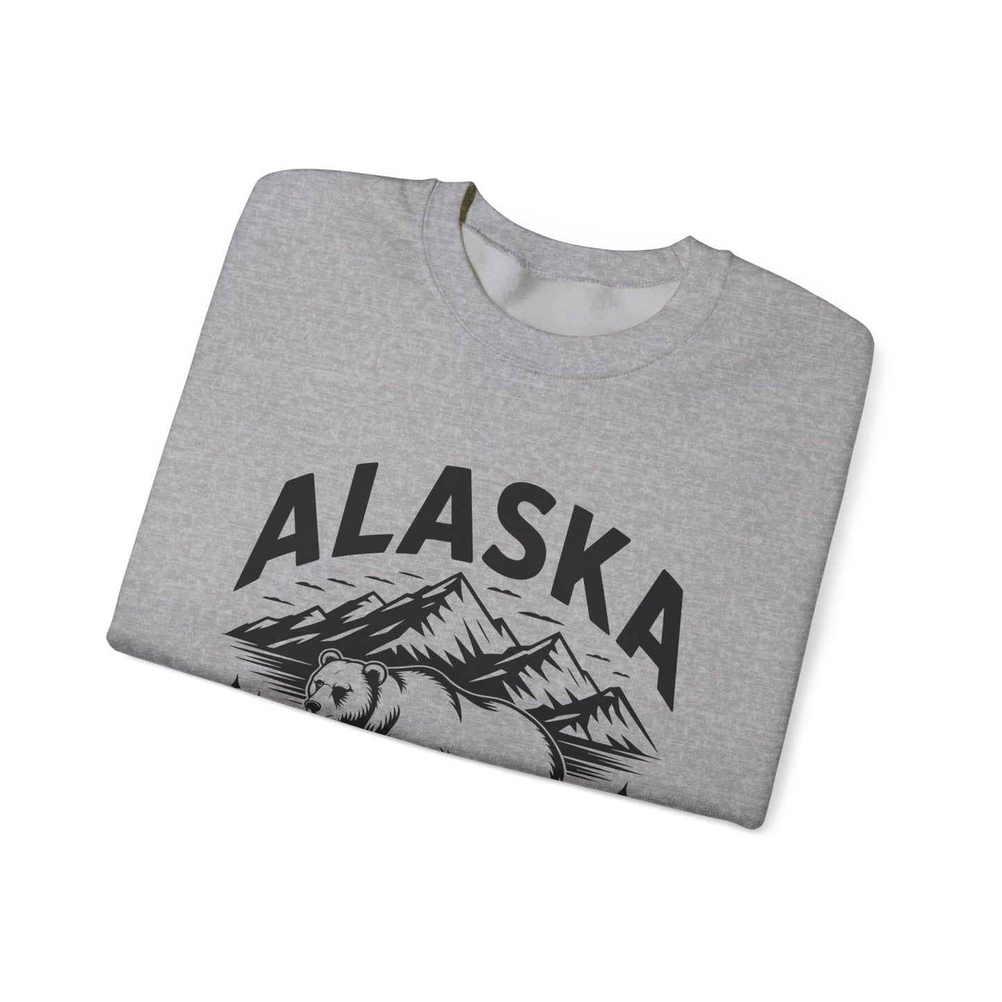 Alaska Bear Crewneck Sweatshirt - Cozy Unisex Pullover, Perfect for Outdoor Lovers, Holiday Gift, Adventure Wear, Travel Sweatshirt