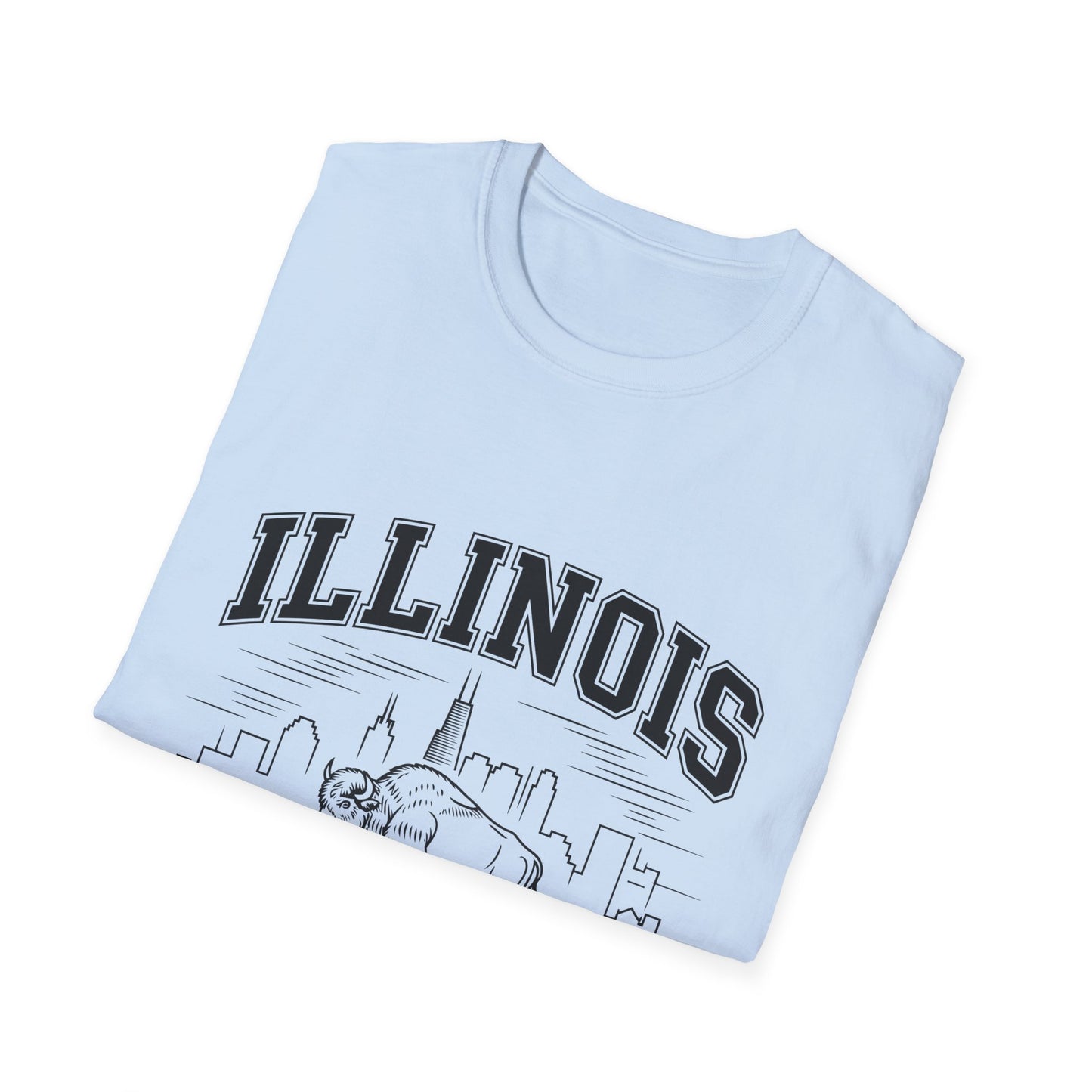 Illinois Prairie State Unisex Softstyle T-Shirt, Casual Tee, Illinois Gift, Home State Pride, Travel Souvenir, Festival Wear