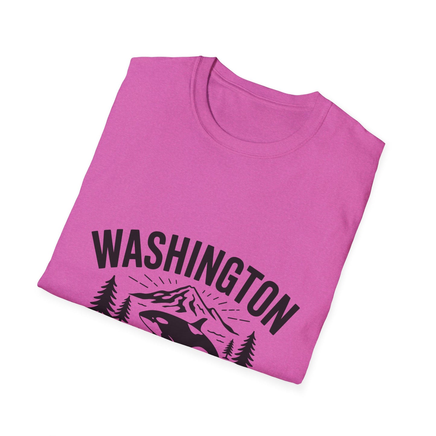Washington State Unisex Softstyle T-Shirt, Evergreen State Tee, Vintage Graphic Shirt, Travel Souvenir, Gift for Nature Lovers