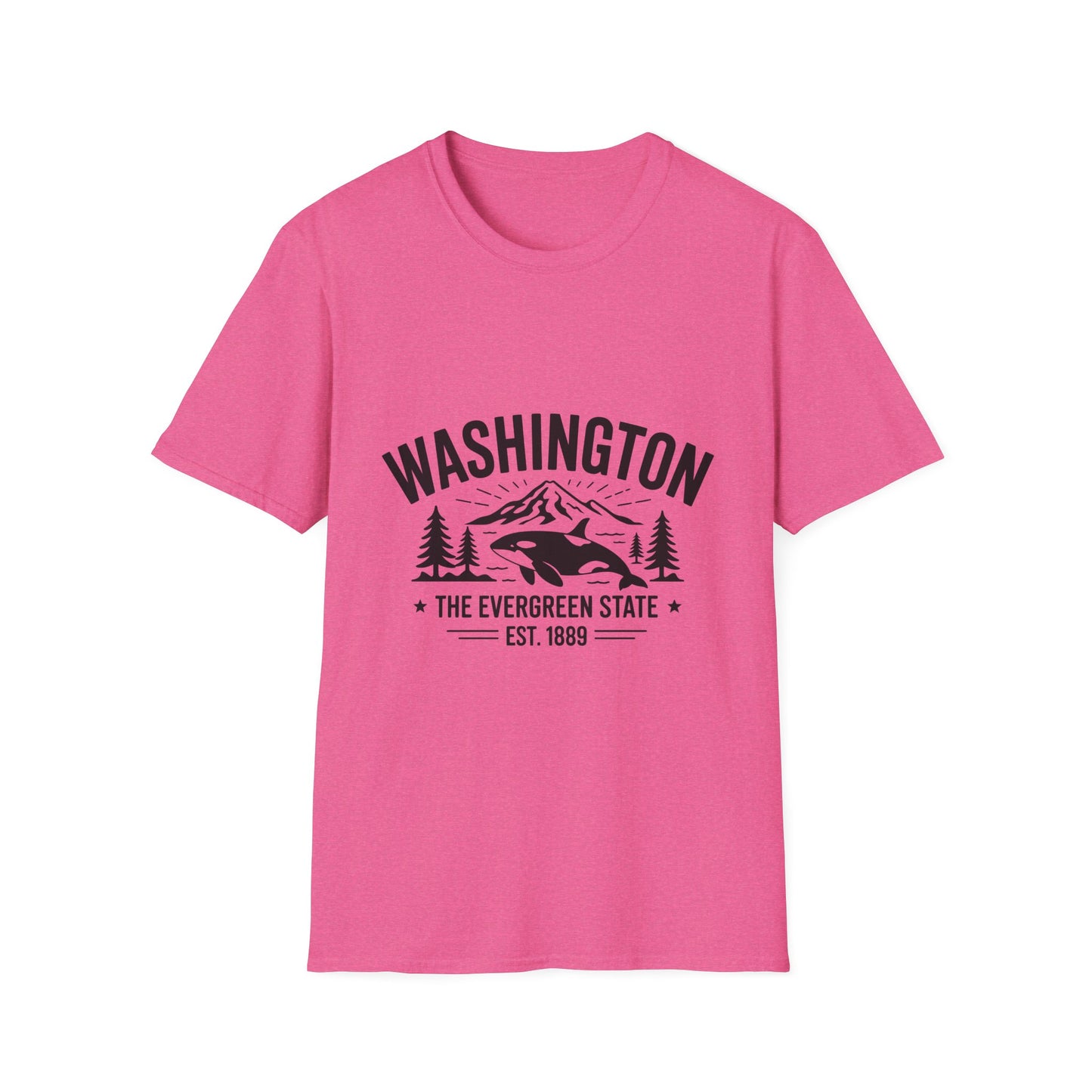 Washington State Unisex Softstyle T-Shirt, Evergreen State Tee, Vintage Graphic Shirt, Travel Souvenir, Gift for Nature Lovers