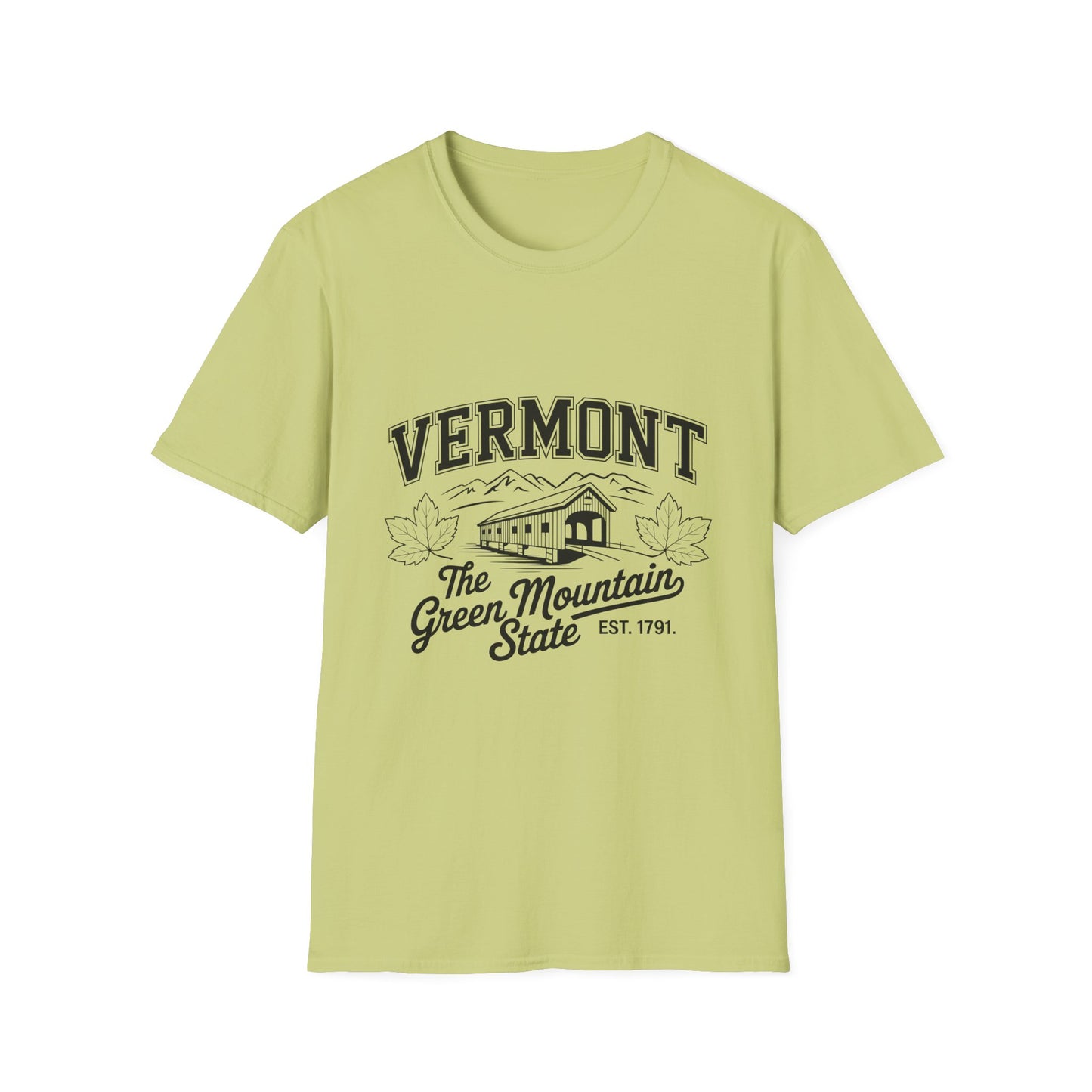 Vermont Vintage Graphic Tee, Softstyle Unisex Shirt, Nature Lover Gift, Travel Souvenir Tee, Casual Homewear, Outdoor Adventure Apparel
