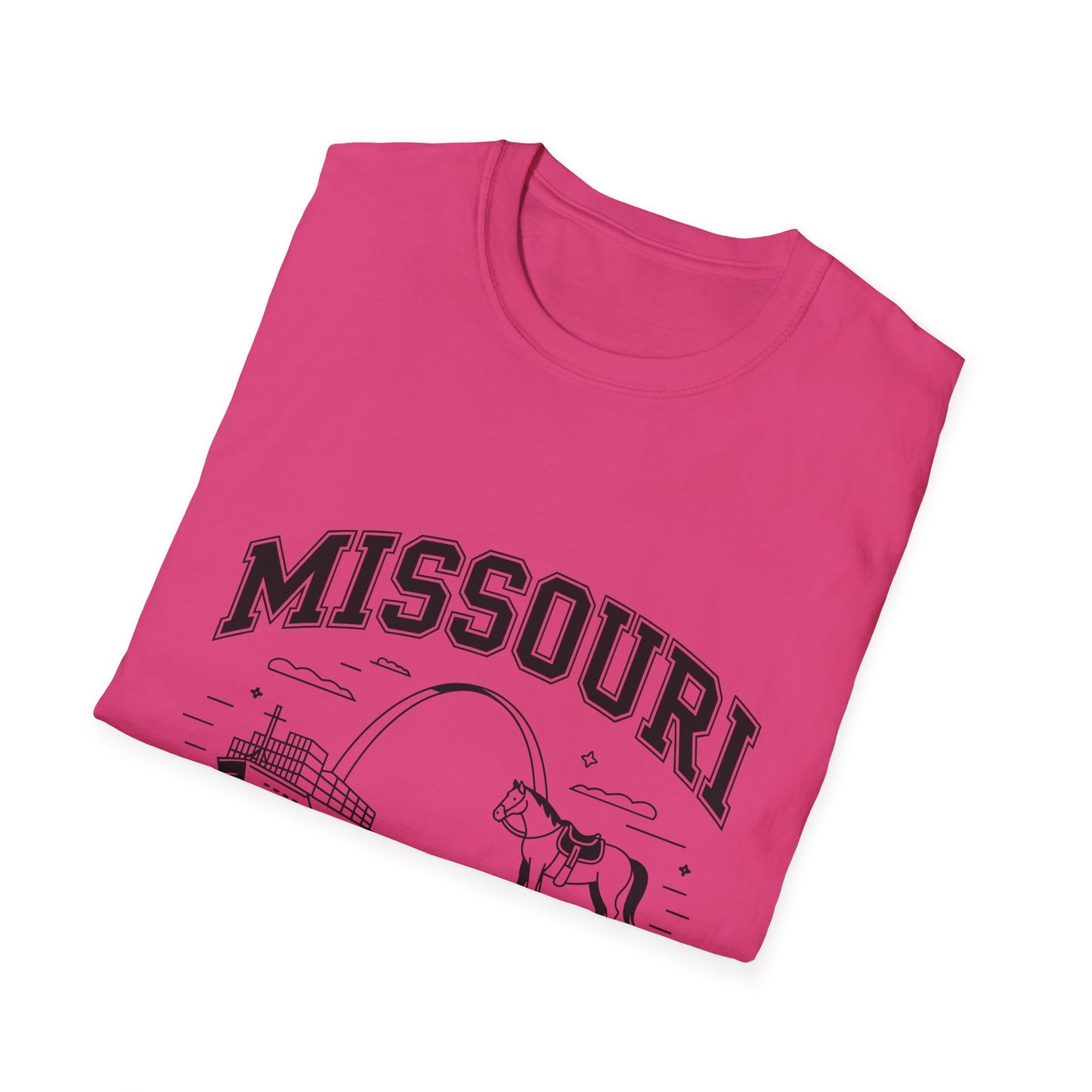 Missouri The Show-Me State T-Shirt, Unisex Softstyle Tee, Missouri Pride Shirt, Gift for Locals, Casual Wear, Travel Souvenir