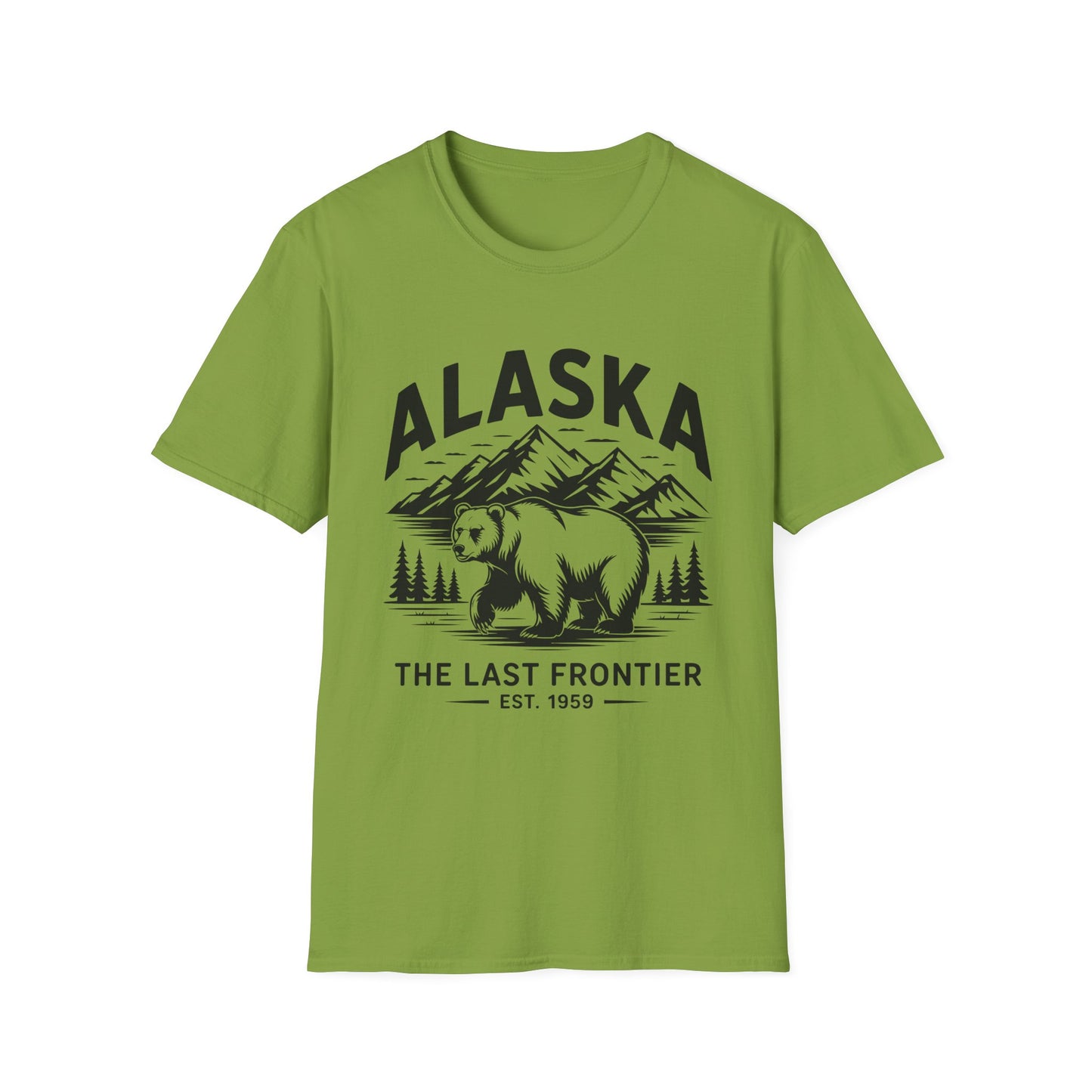 Alaska Adventure Unisex Softstyle T-Shirt, Casual Wear, Travel Shirt, Gift for Nature Lovers, Outdoor Apparel, Wildlife Enthusiast Tee