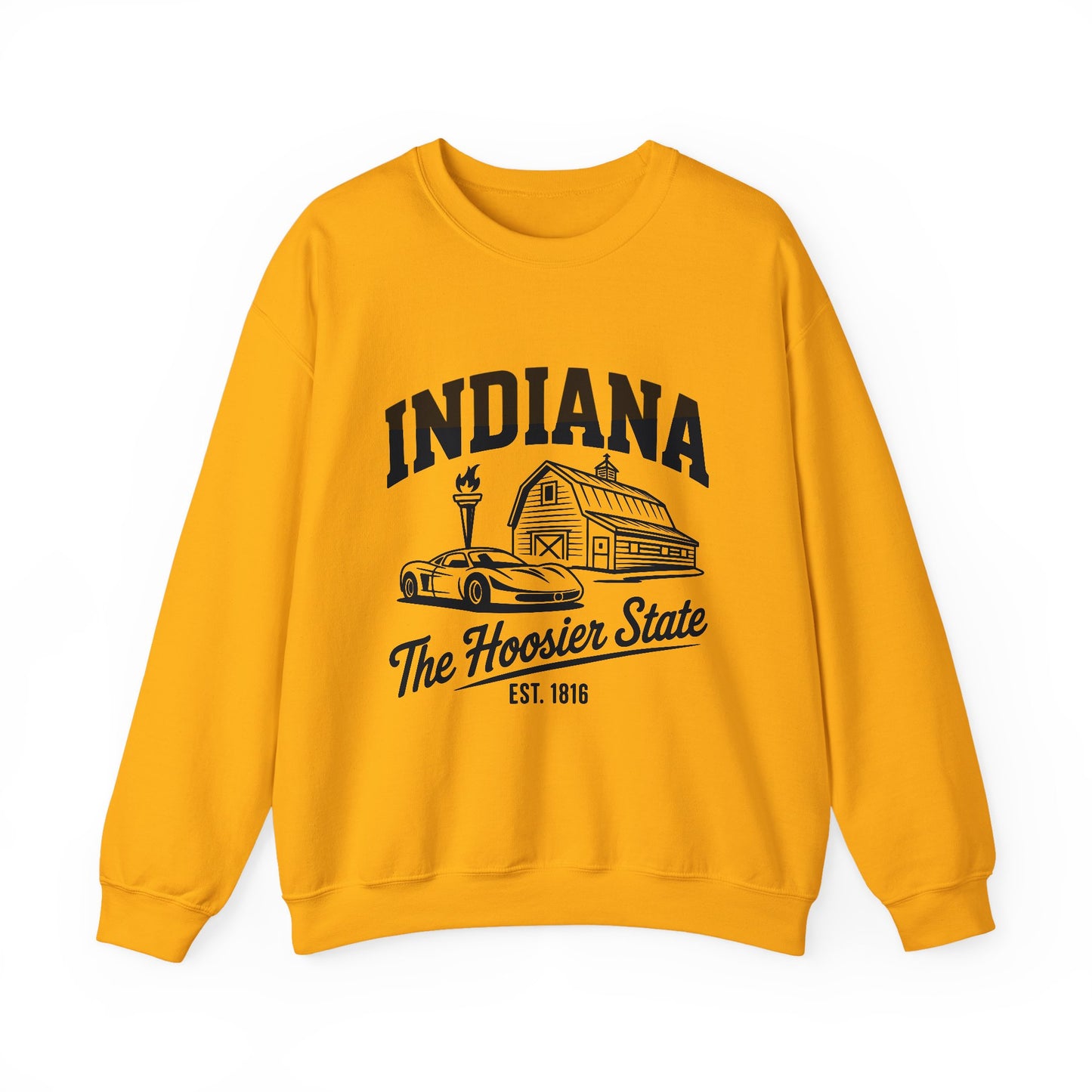 Indiana Unisex Heavy Blend Crewneck Sweatshirt | Cozy State Pride Apparel, Gift for Hoosiers, Casual Wear, Home Comfort