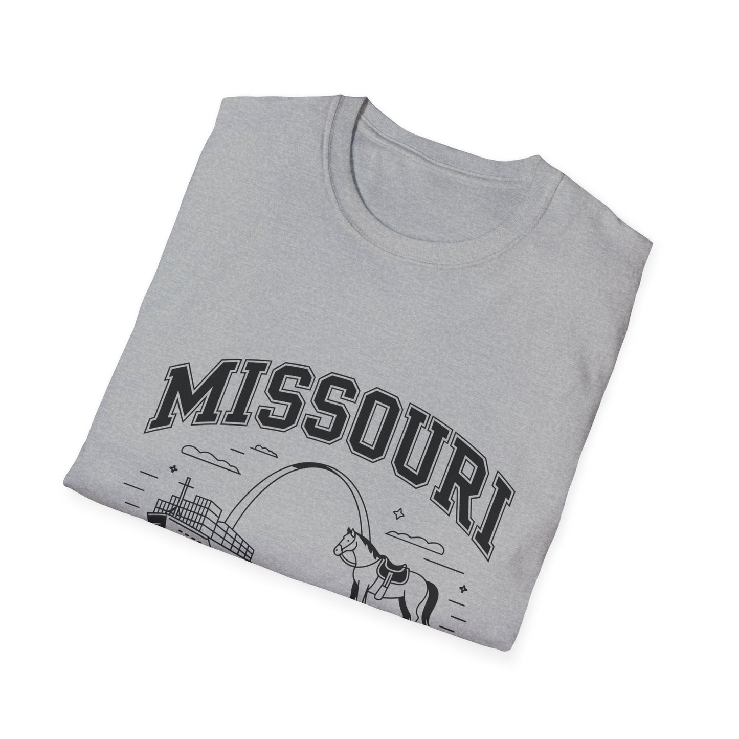 Missouri The Show-Me State T-Shirt, Unisex Softstyle Tee, Missouri Pride Shirt, Gift for Locals, Casual Wear, Travel Souvenir