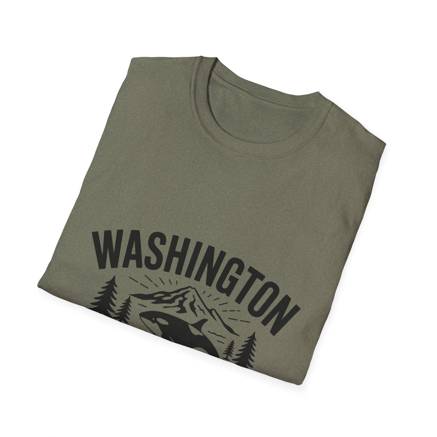 Washington State Unisex Softstyle T-Shirt, Evergreen State Tee, Vintage Graphic Shirt, Travel Souvenir, Gift for Nature Lovers