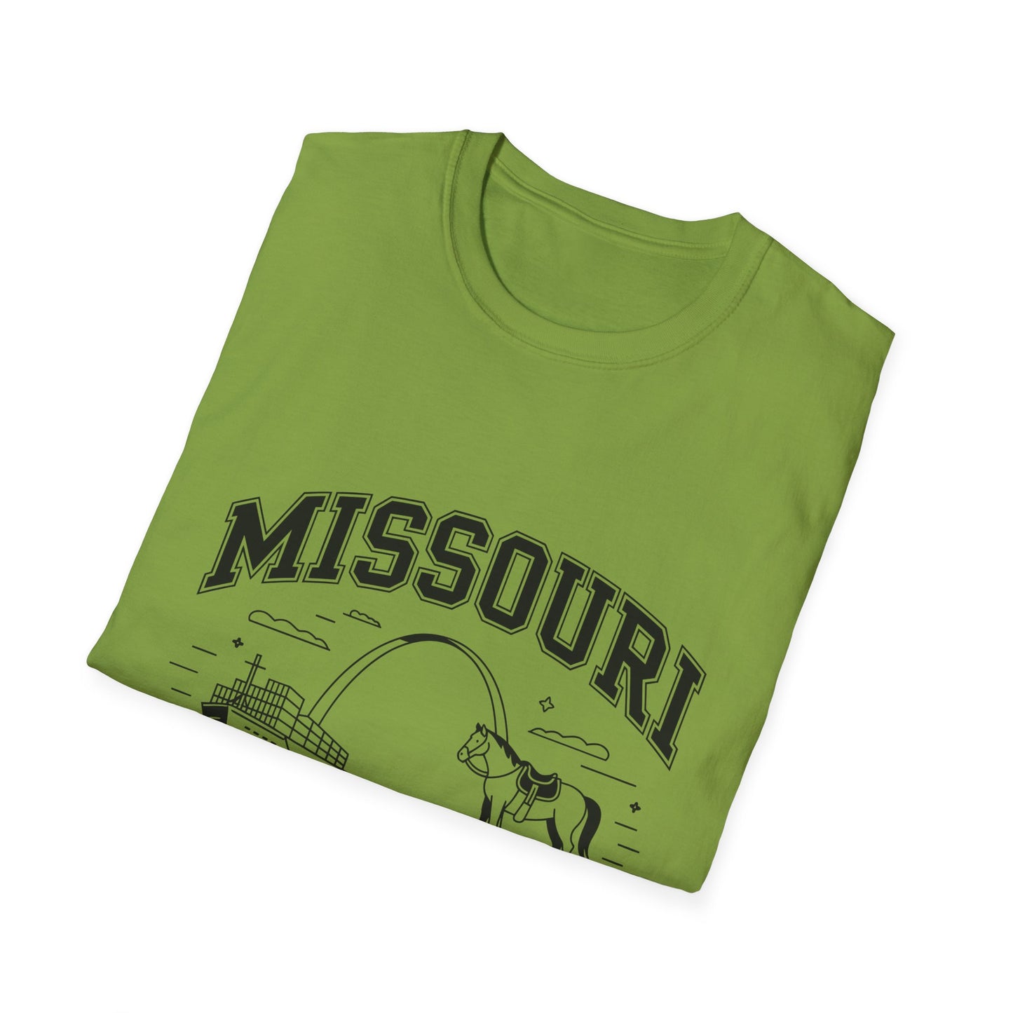 Missouri The Show-Me State T-Shirt, Unisex Softstyle Tee, Missouri Pride Shirt, Gift for Locals, Casual Wear, Travel Souvenir