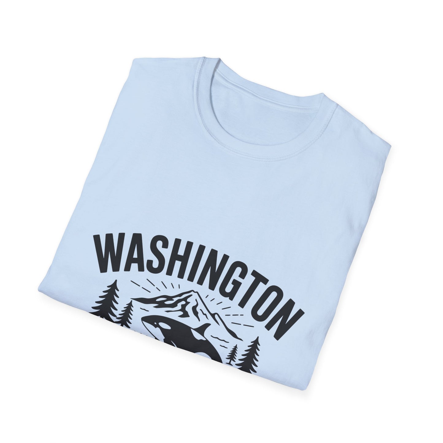 Washington State Unisex Softstyle T-Shirt, Evergreen State Tee, Vintage Graphic Shirt, Travel Souvenir, Gift for Nature Lovers