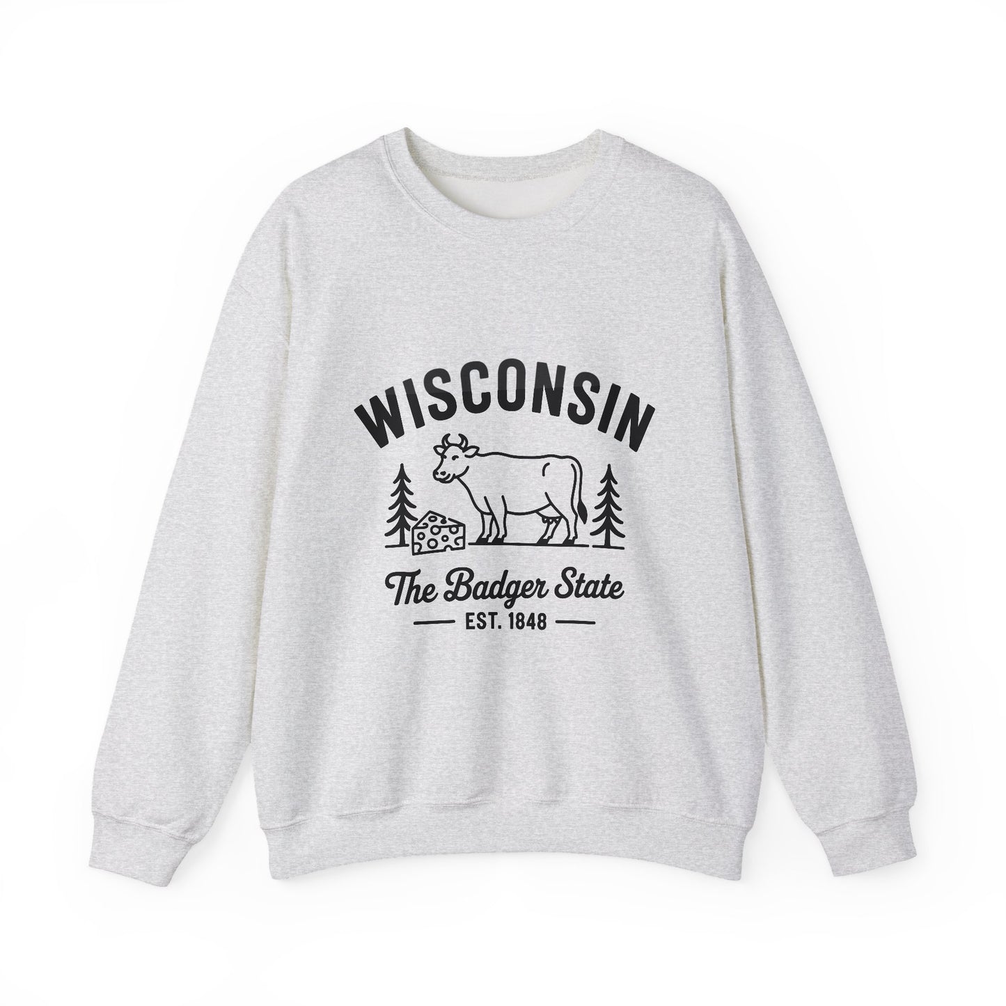 Wisconsin Badger State Sweatshirt, Unisex Crewneck, Cozy Gift for State Pride, Travel Souvenir, Homewear