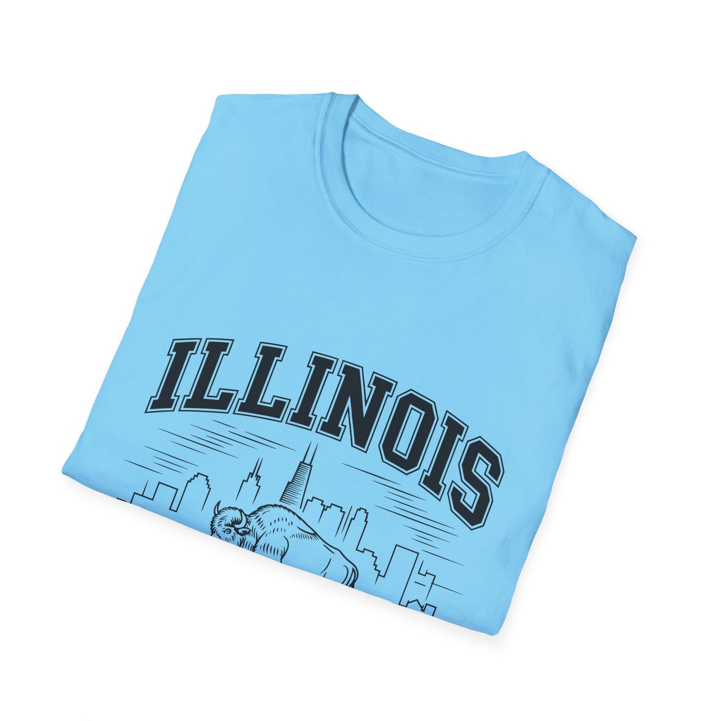 Illinois Prairie State Unisex Softstyle T-Shirt, Casual Tee, Illinois Gift, Home State Pride, Travel Souvenir, Festival Wear