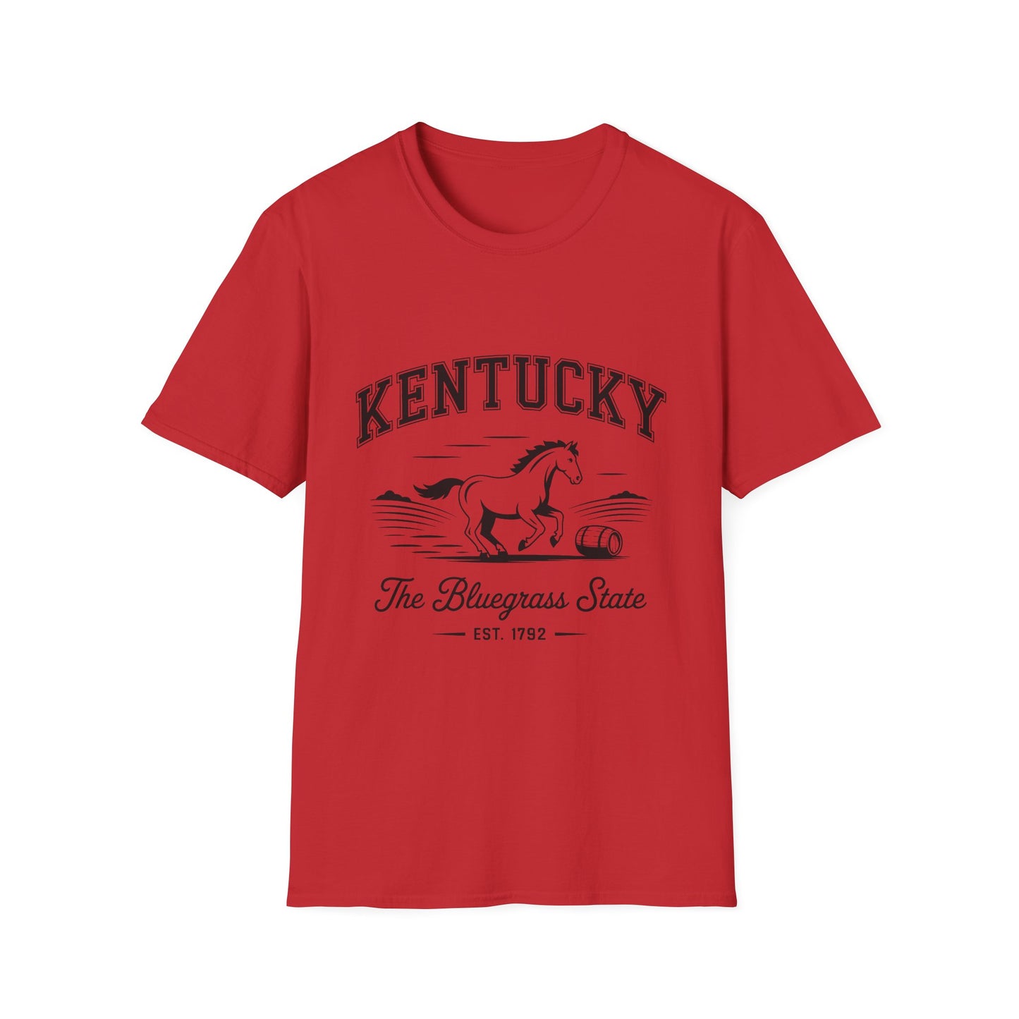 Kentucky Bluegrass State Unisex Softstyle T-Shirt, Casual Tee, Souvenir Apparel, Gift for Travelers, Vintage Graphic Tee