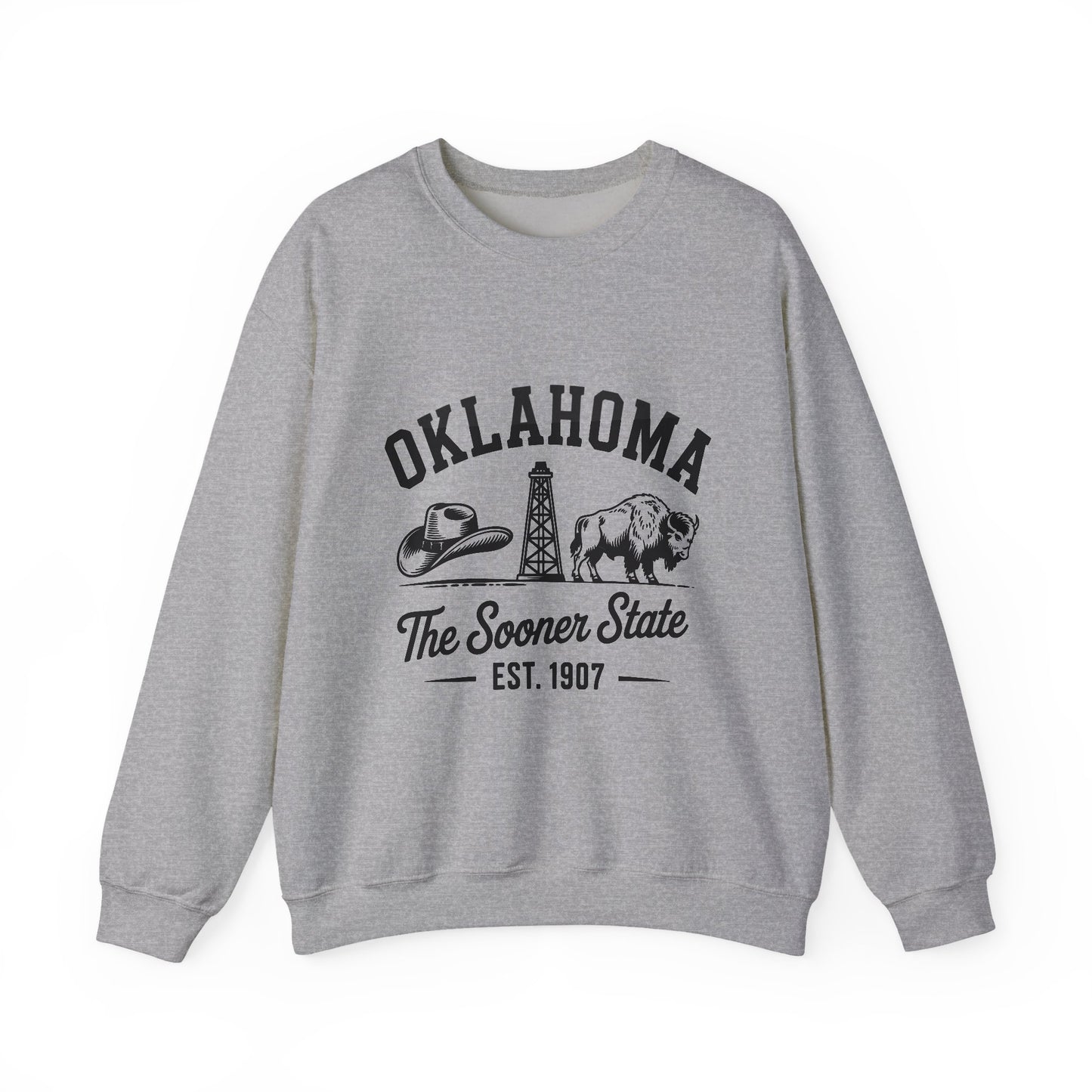 Oklahoma The Sooner State Sweatshirt, Cozy Crewneck for Casual Outfits, College Apparel, Gift for Oklahomans, Perfect for All Seasons