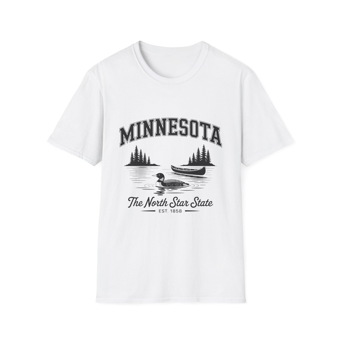 Minnesota Vintage Lake T-Shirt, Softstyle Tee, Cool Gift for Outdoor Lovers, Summer Apparel, Nature Enthusiast Wear