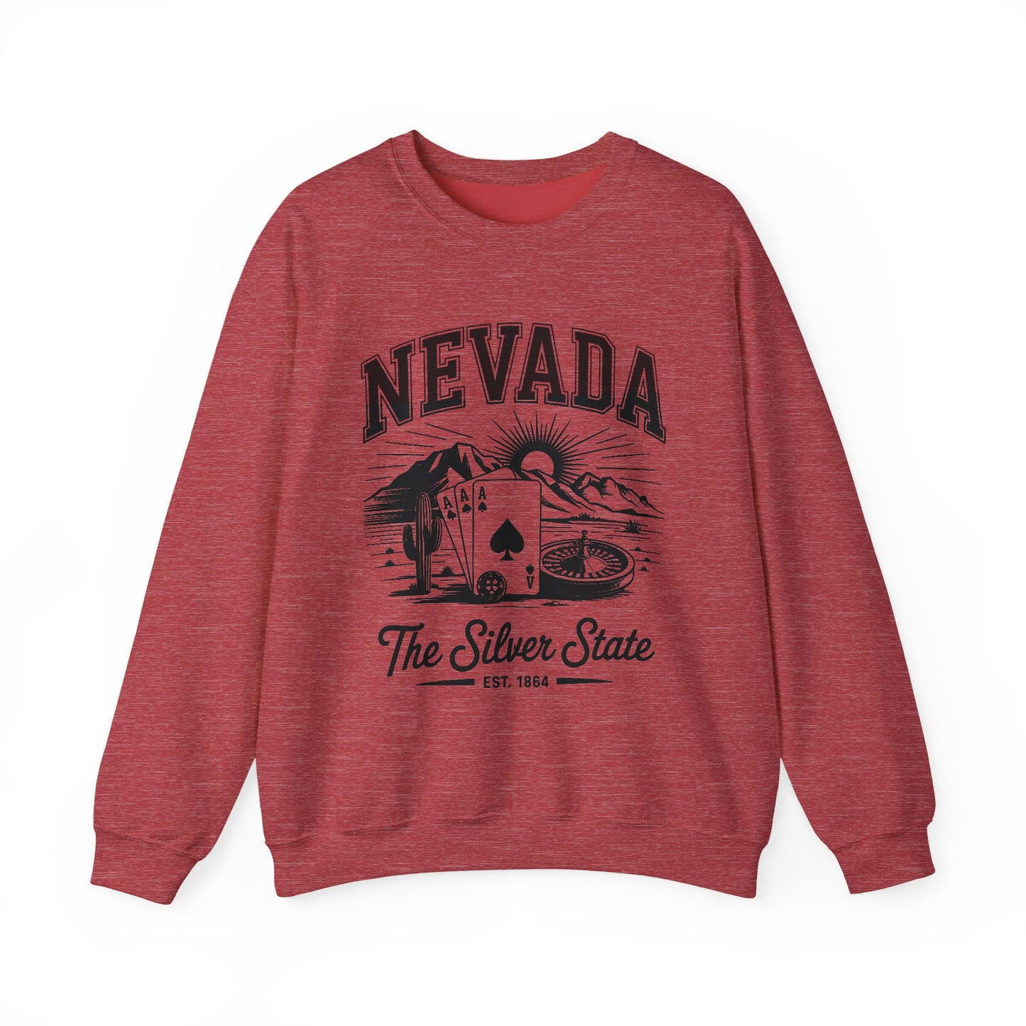Nevada Graphic Crewneck Sweatshirt, Vintage Style Apparel, Unisex Sweater, Nevada Souvenir, Perfect for Travelers, Gift for Him/Her