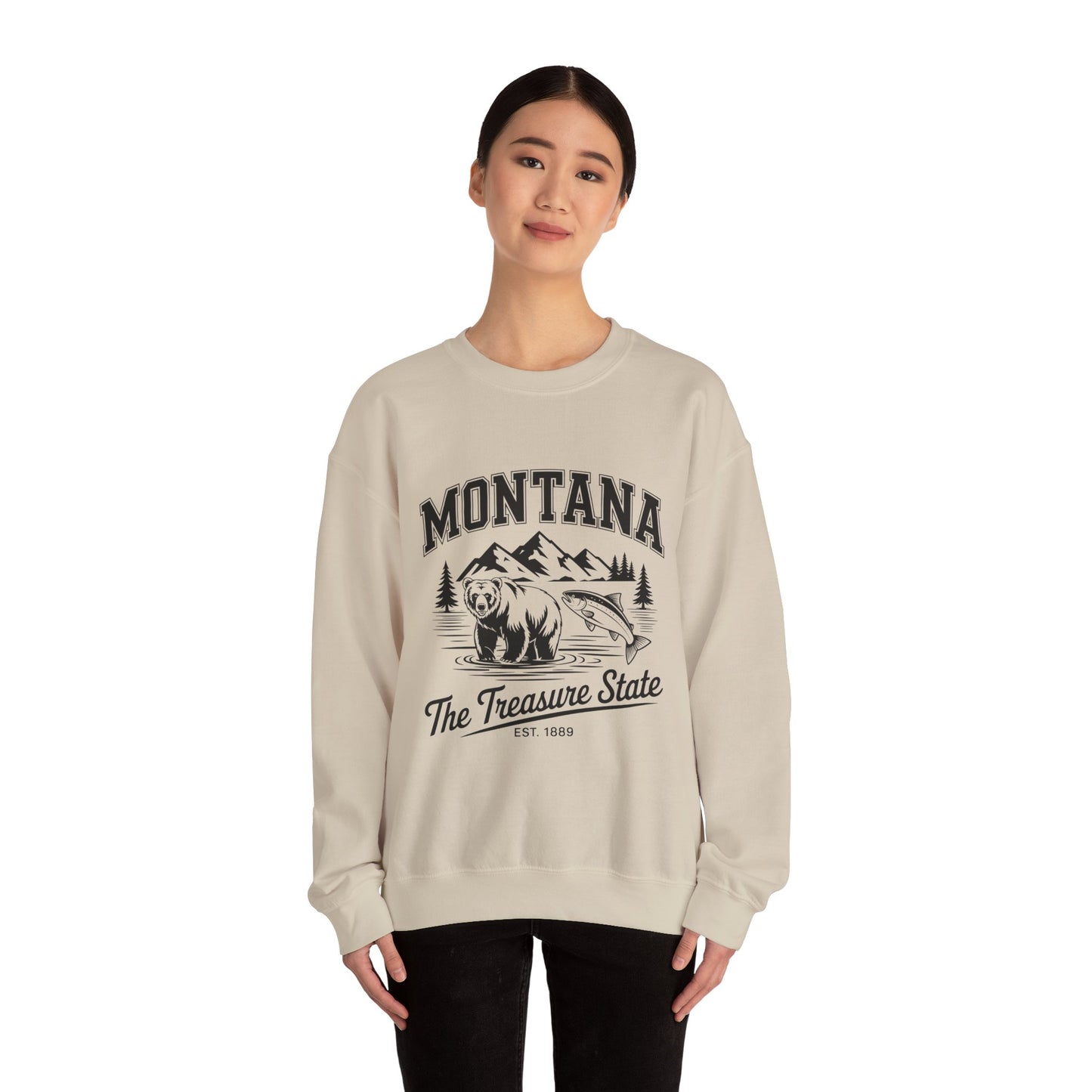 Montana Adventure Crewneck Sweatshirt, Cozy Graphic Sweatshirt, Gift for Nature Lovers, Casual Outfit, Perfect for Fall and Winter