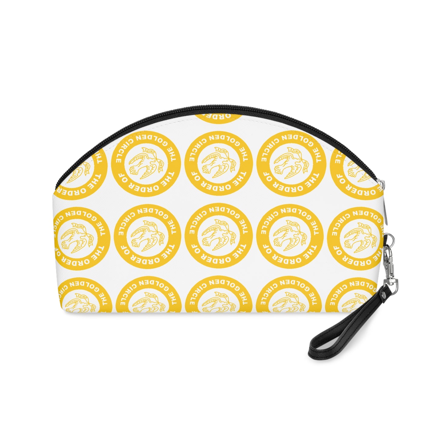 Golden Circle Makeup Bag, Cosmetic Pouch, Everyday Organizer, Gift for Her, Travel Case, Fun Accessory
