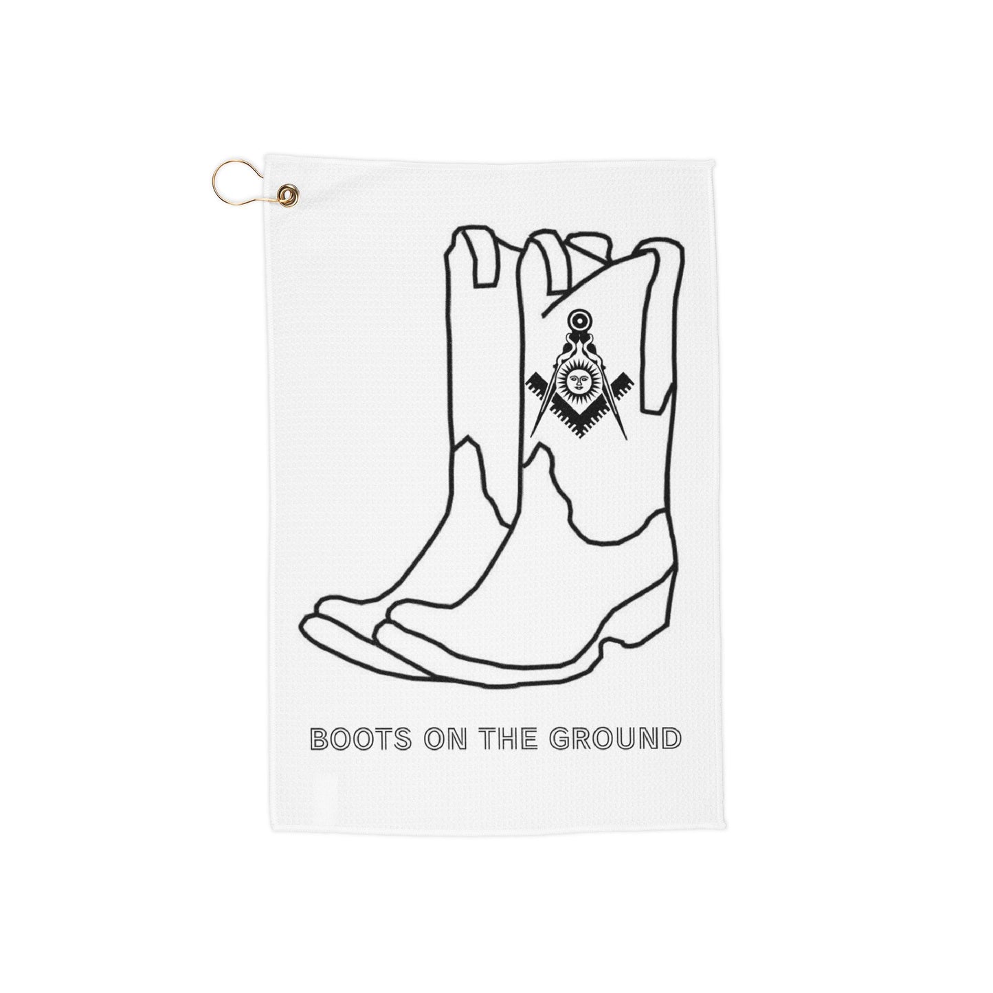 Western-Themed Golf Towels, Unique Golf Accessories, Cowboy Spirit, Gifts for Golfers, Boots on the Ground Design