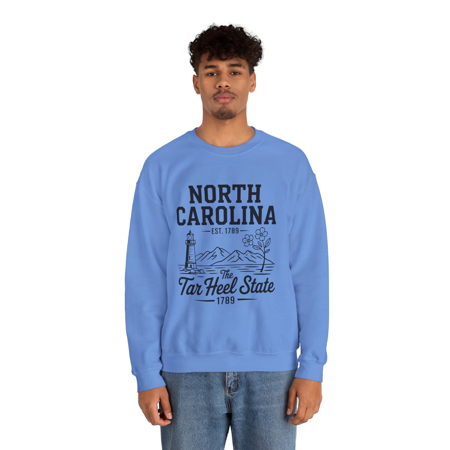 North Carolina Heavy Blend Sweatshirt, Cozy State Pride Crewneck, Unique Gift for Southerners, Perfect for Travel and Outdoors, Celebrate NC