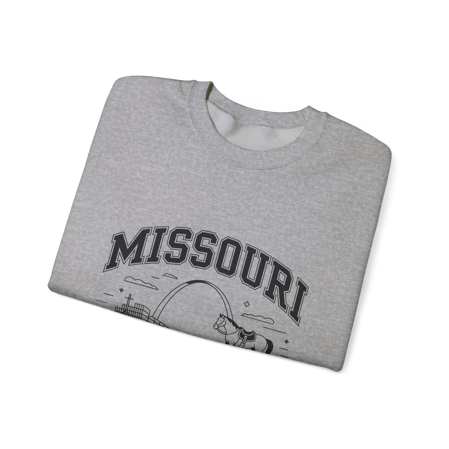Show-Me State Crewneck Sweatshirt, Cozy Missouri Sweatshirt, Lightweight Unisex Sweater, Perfect for Gifts, Casual Wear, Travel