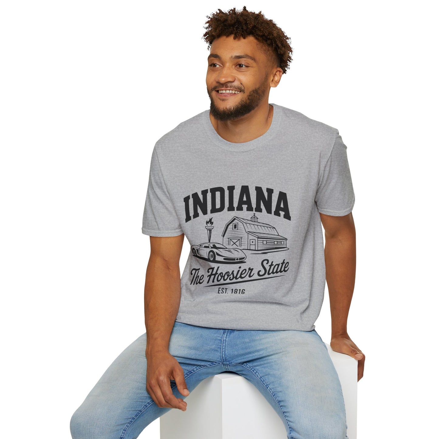 Indiana Hoosier State T-Shirt, Unisex Graphic Tee, Soft Cotton Shirt for Indiana Fans, Vintage Style Apparel, Great for Gifts