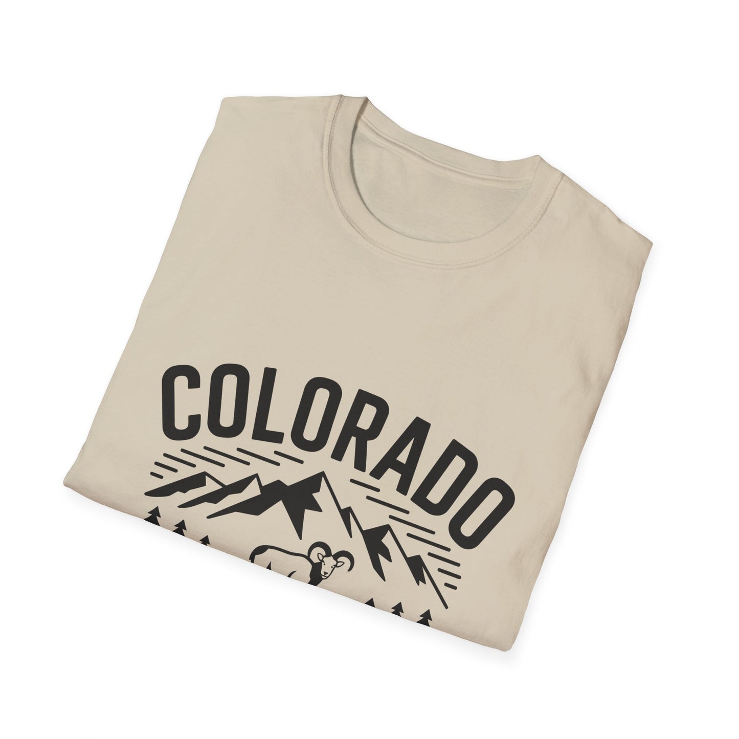 Colorado Adventure Unisex Softstyle T-Shirt, Casual Wear, Travel Tee, Nature Lover Gift, Graphic Tee, Outdoor Apparel