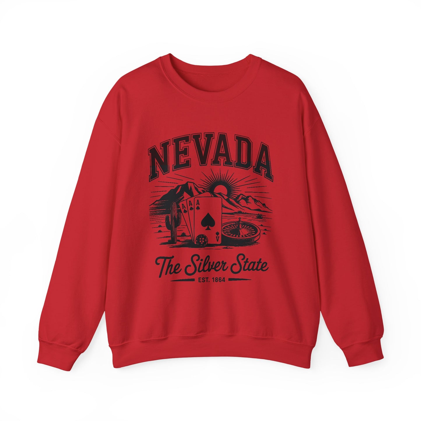 Nevada Graphic Crewneck Sweatshirt, Vintage Style Apparel, Unisex Sweater, Nevada Souvenir, Perfect for Travelers, Gift for Him/Her