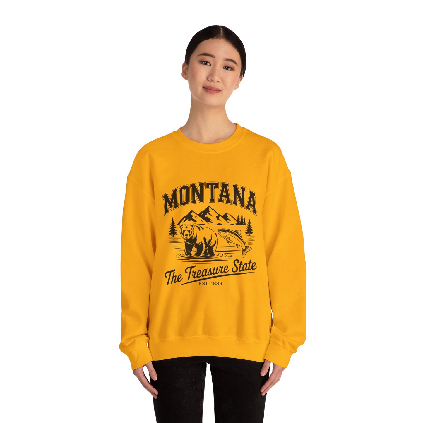 Montana Adventure Crewneck Sweatshirt, Cozy Graphic Sweatshirt, Gift for Nature Lovers, Casual Outfit, Perfect for Fall and Winter