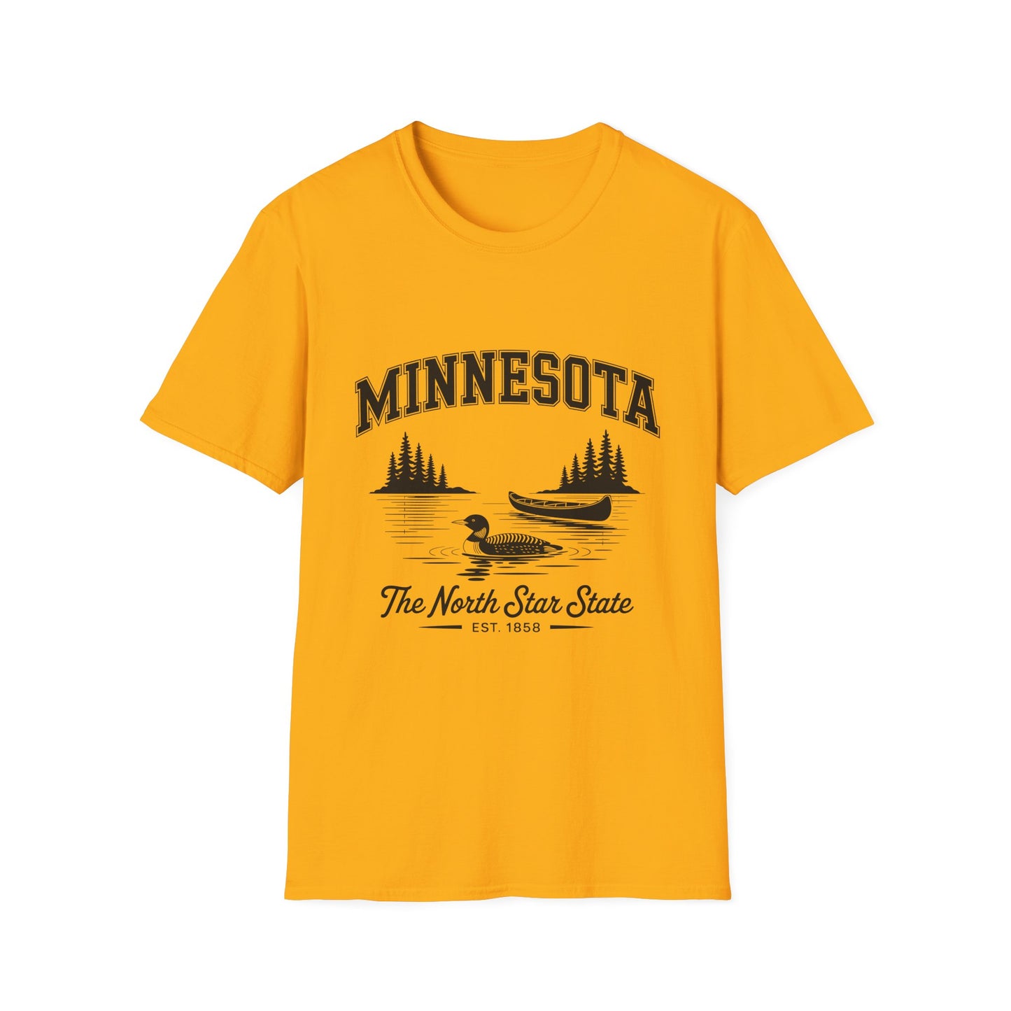 Minnesota Vintage Lake T-Shirt, Softstyle Tee, Cool Gift for Outdoor Lovers, Summer Apparel, Nature Enthusiast Wear
